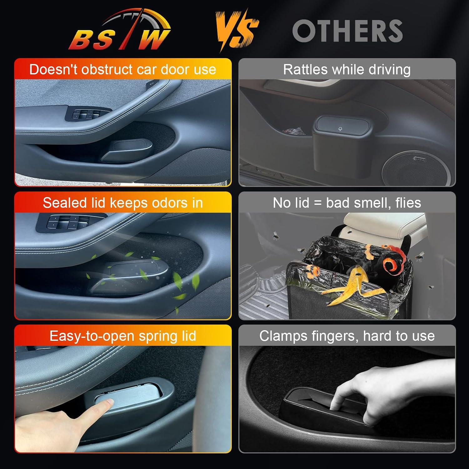 Basurero compacto para Tesla Model 3 y Y 2018-2024 con tapa