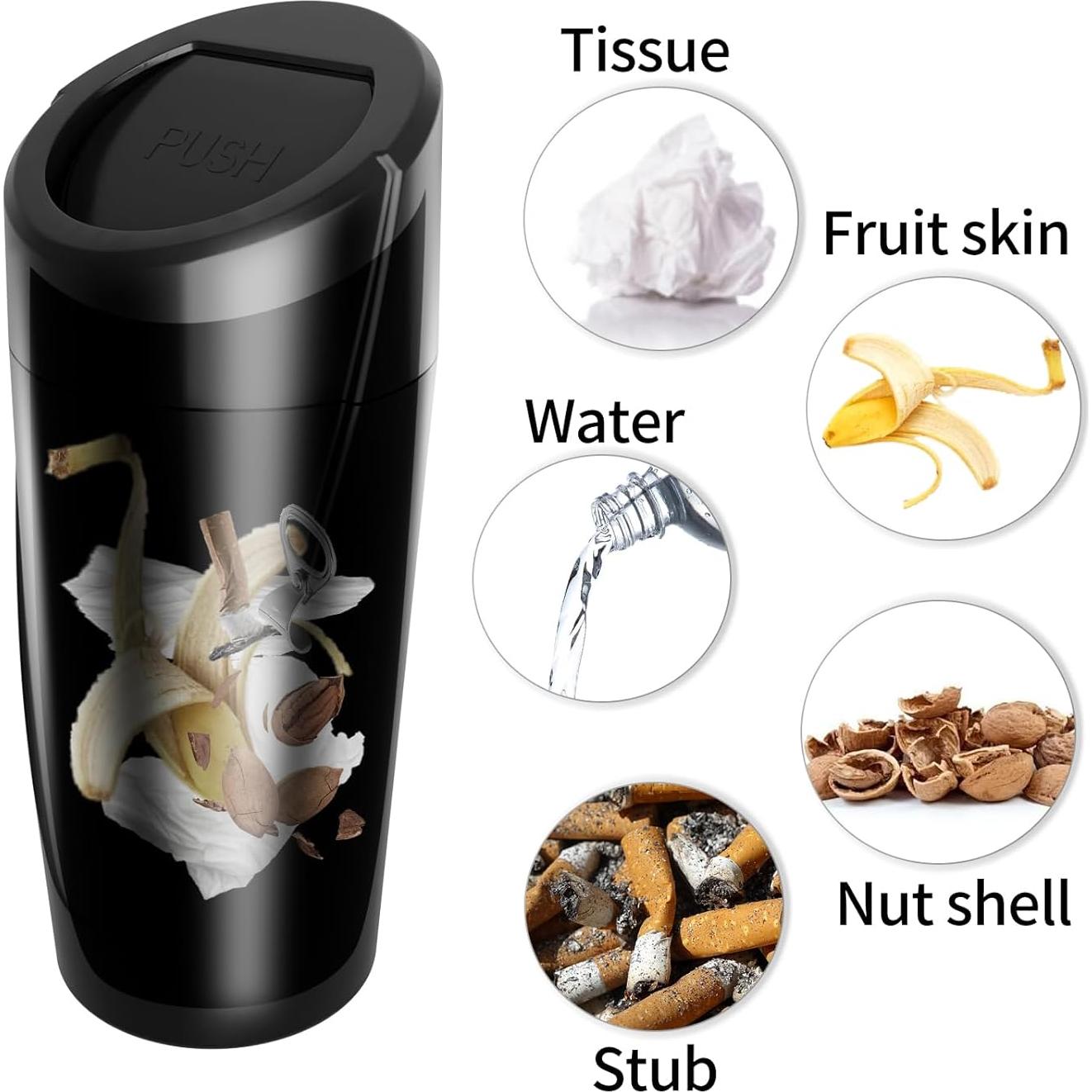 Basurero de Auto Compacto ABS Negro y Rosa con 90 Bolsas