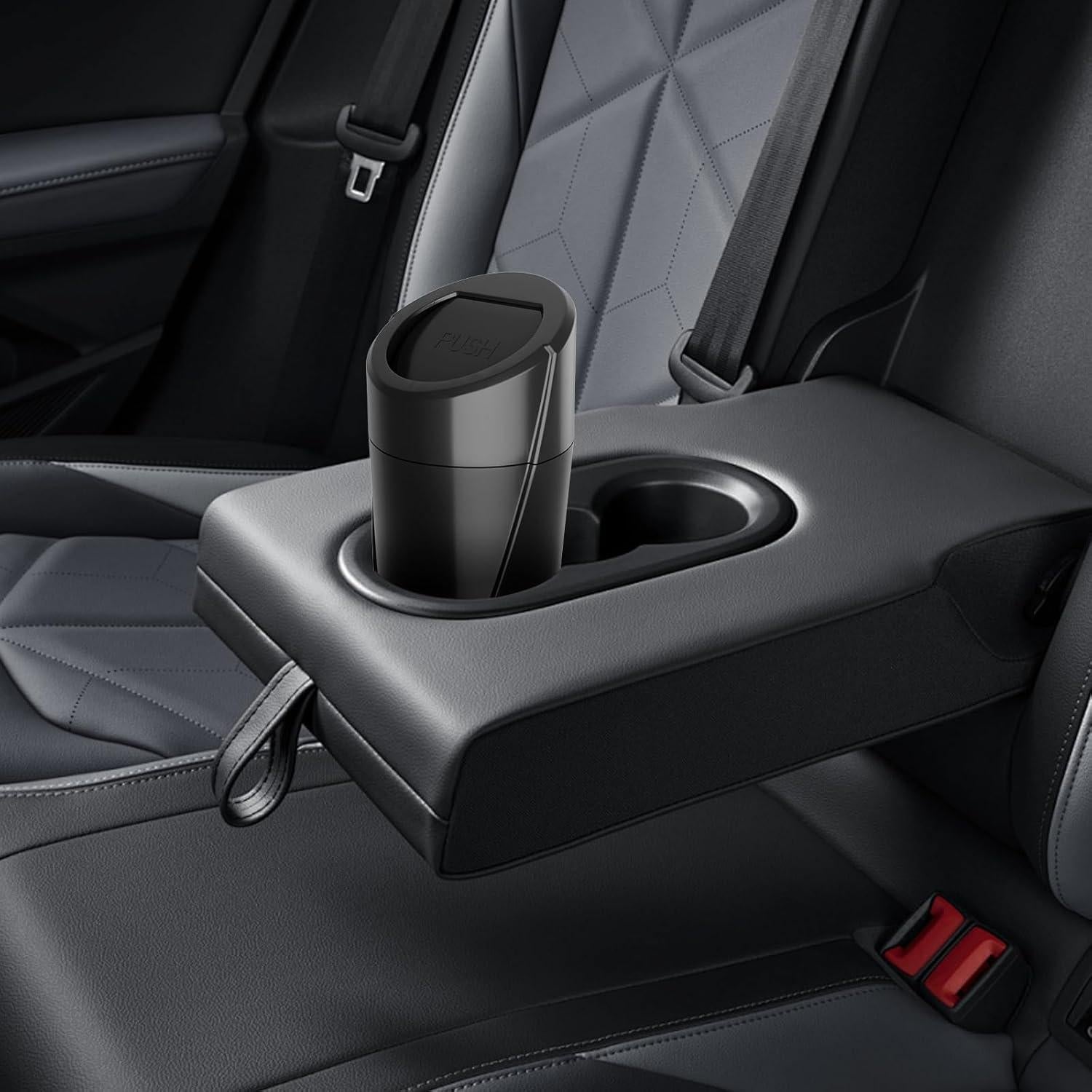 Basurero de Auto Compacto ABS Negro y Rosa con 90 Bolsas