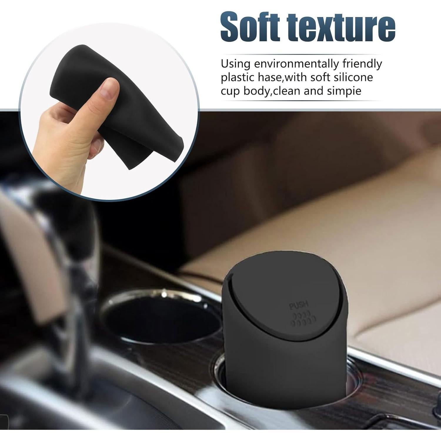 Basurero de Coche Prywog Mini Portátil Silicona Impermeable Negro