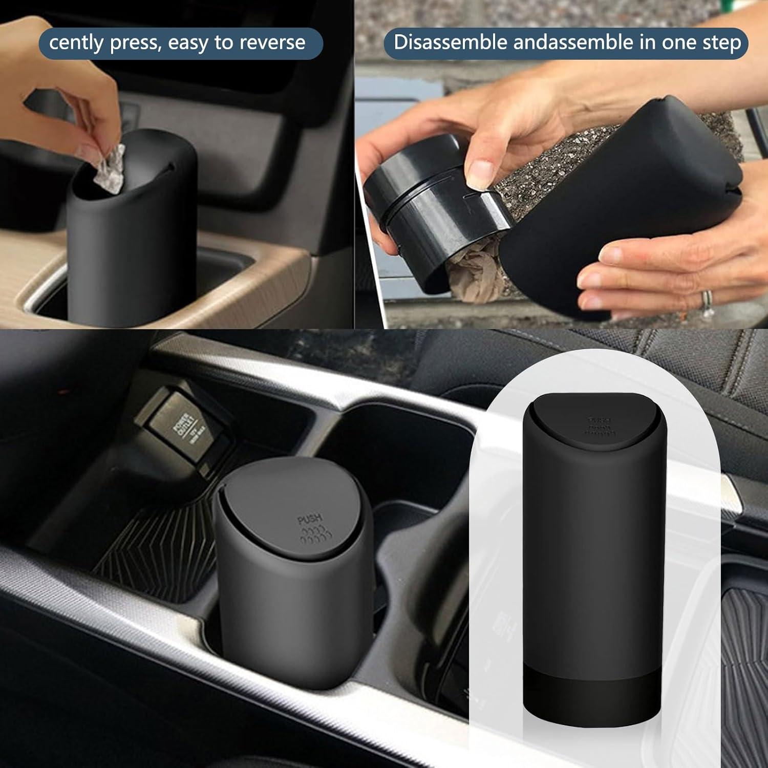 Basurero de Coche Prywog Mini Portátil Silicona Impermeable Negro