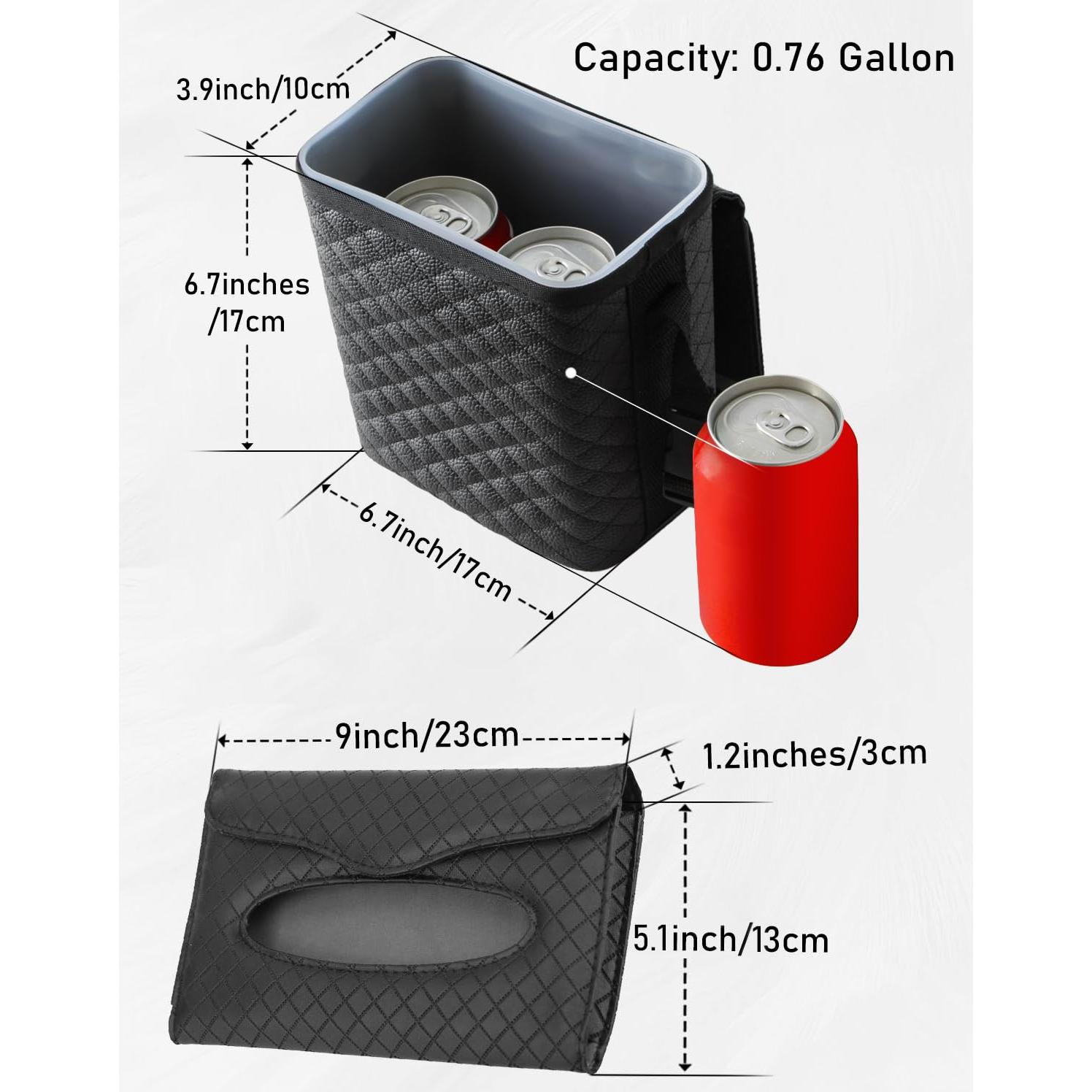 Basurero para Auto Belinous Mini Impermeable con Soporte de Pañuelos