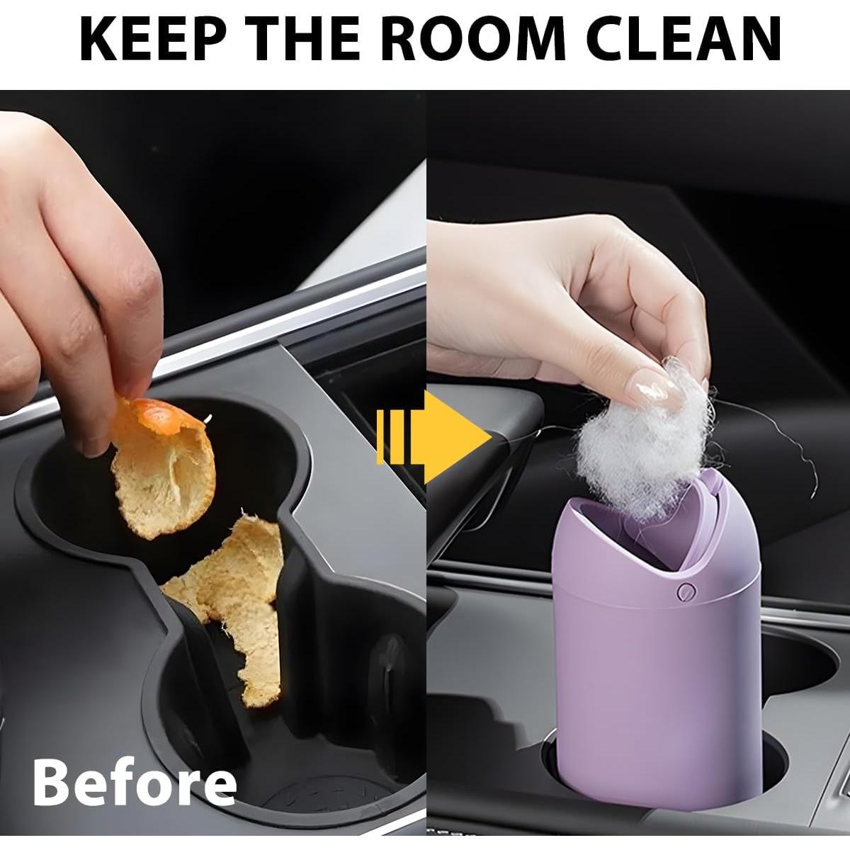 Basurero de Auto KHGUZ Púrpura a Prueba de Fugas 8x8x19cm