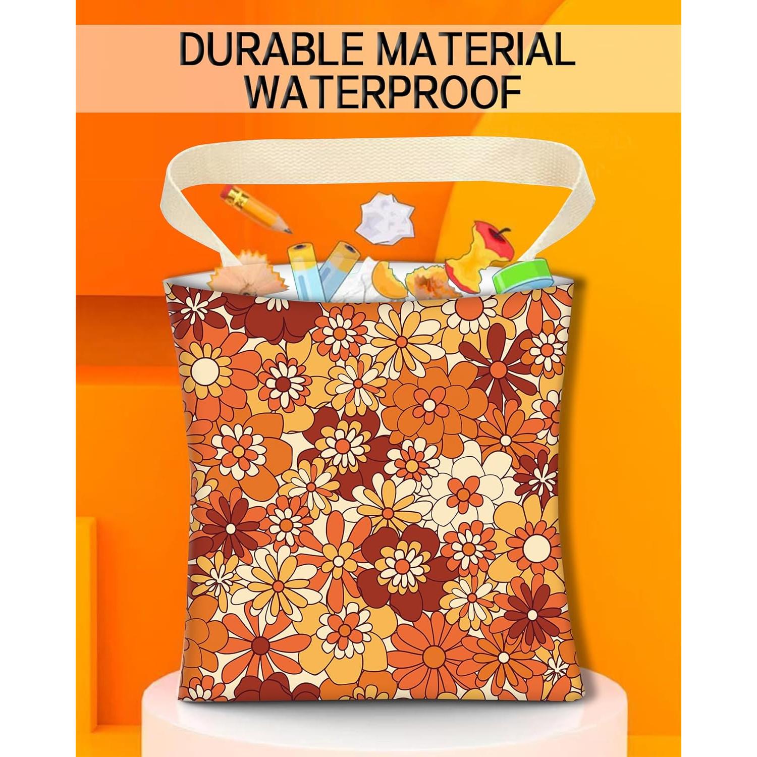 Basurero de Auto ANKVRP Colgante Ecológico Flores Naranjas