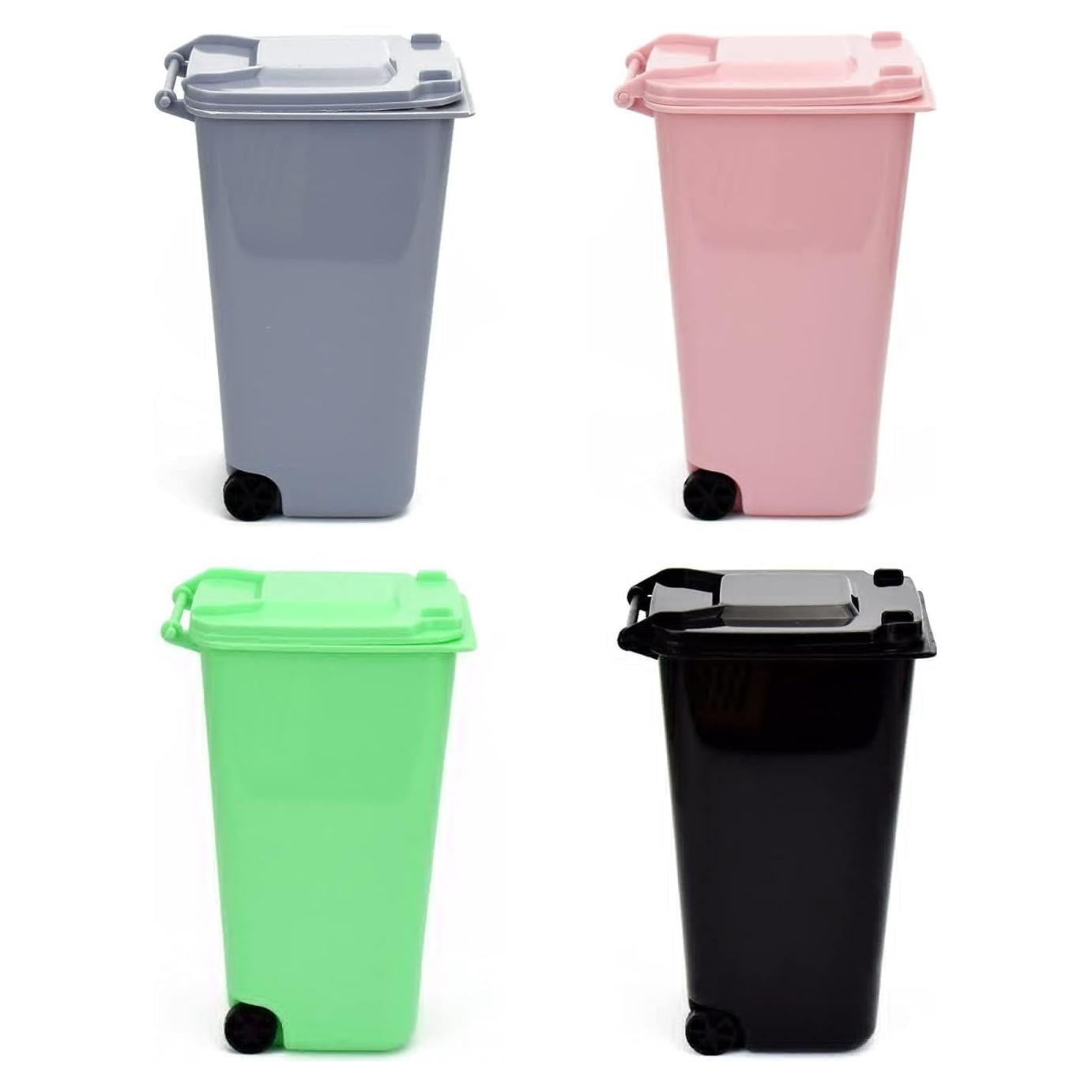 Mini Cubo de Basura Basculante Mugtel 6.35x15.24 cm 4 Pcs Multicolor