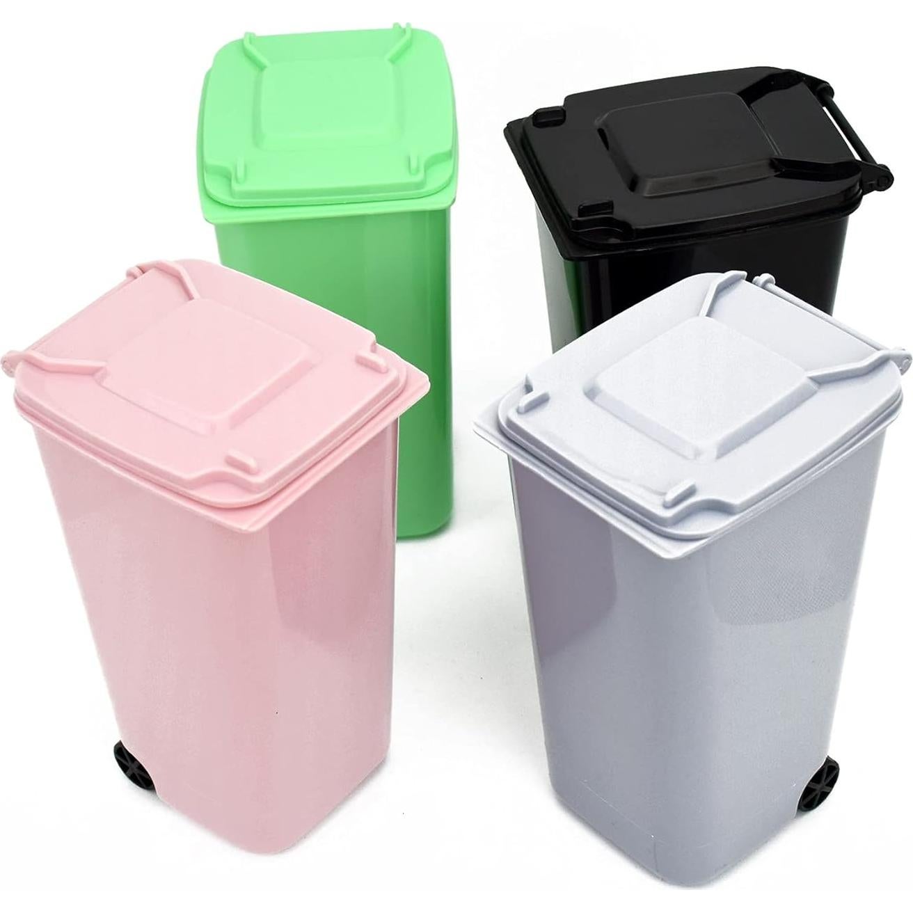 Mini Cubo de Basura Basculante Mugtel 6.35x15.24 cm 4 Pcs Multicolor