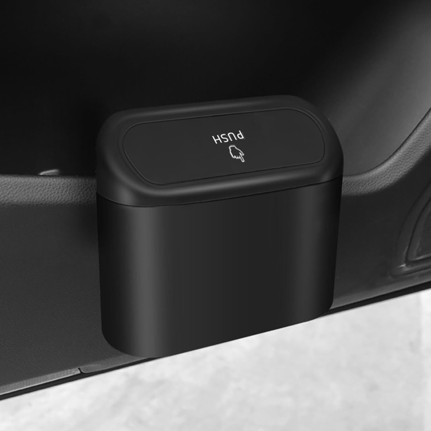 Cubo de Basura para Automóvil YGDMD Negro con Tapa y Gancho