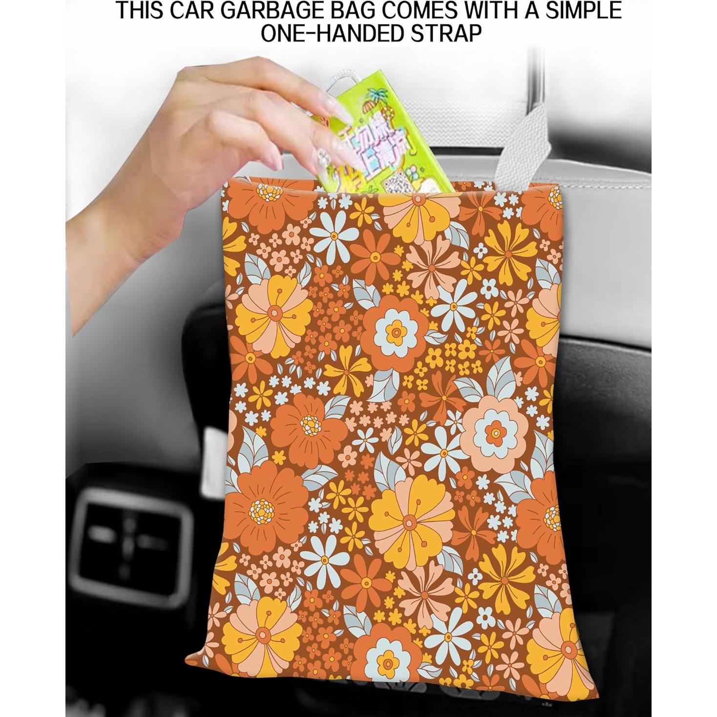 Basurero de Auto Colgante ANKVRP Flores Boho 30x24cm