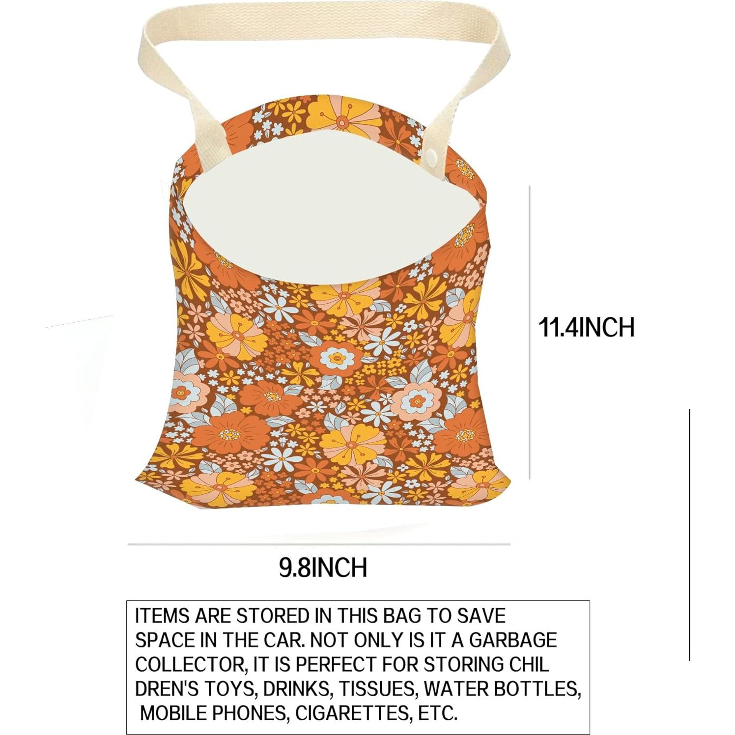 Basurero de Auto Colgante ANKVRP Flores Boho 30x24cm