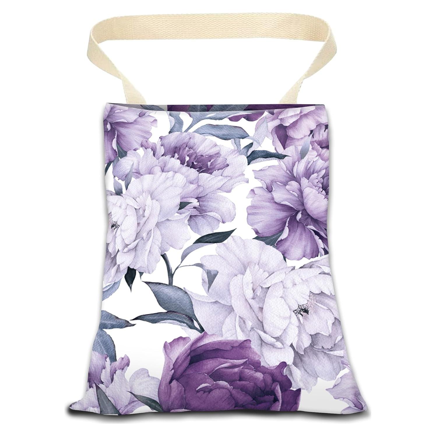 Basurero de Auto ANKVRP Colgante Ecológico Flores Moradas