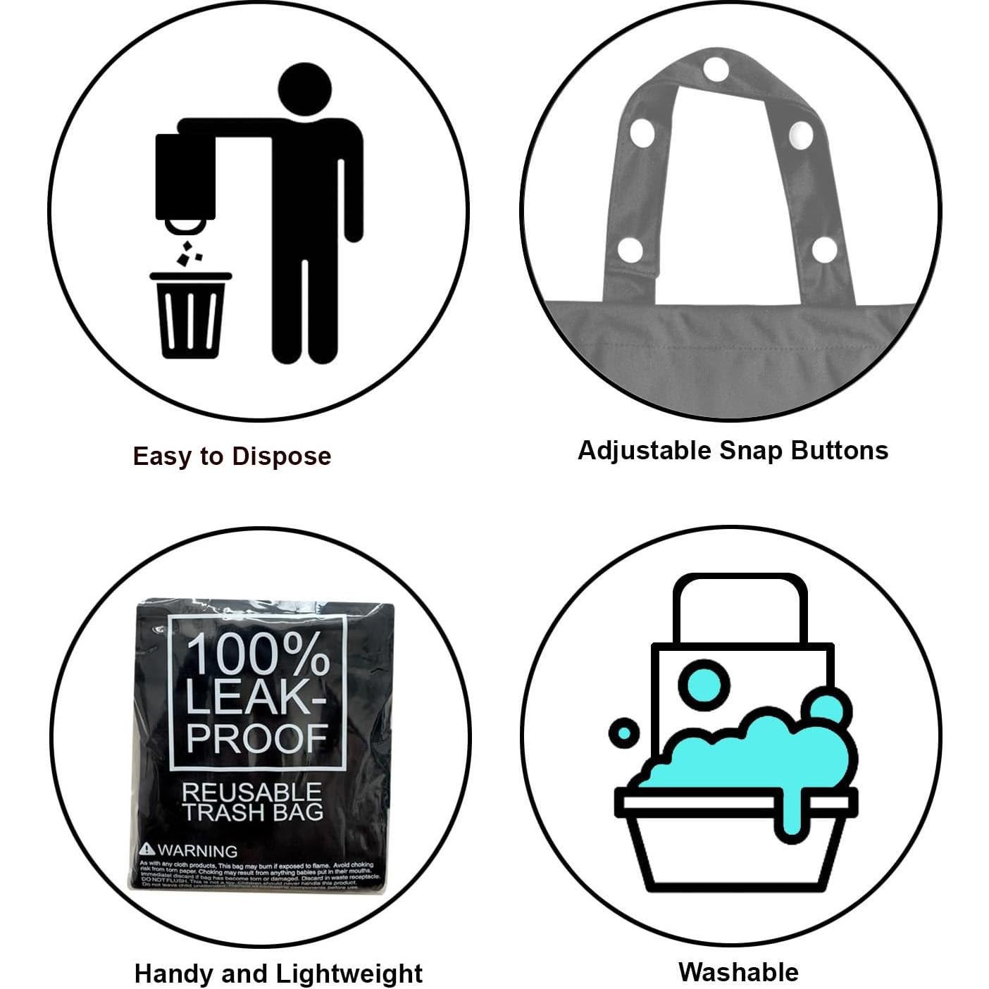 Paquete de 2 Bolsas de Basura Impermeables para Auto RMMOORORO