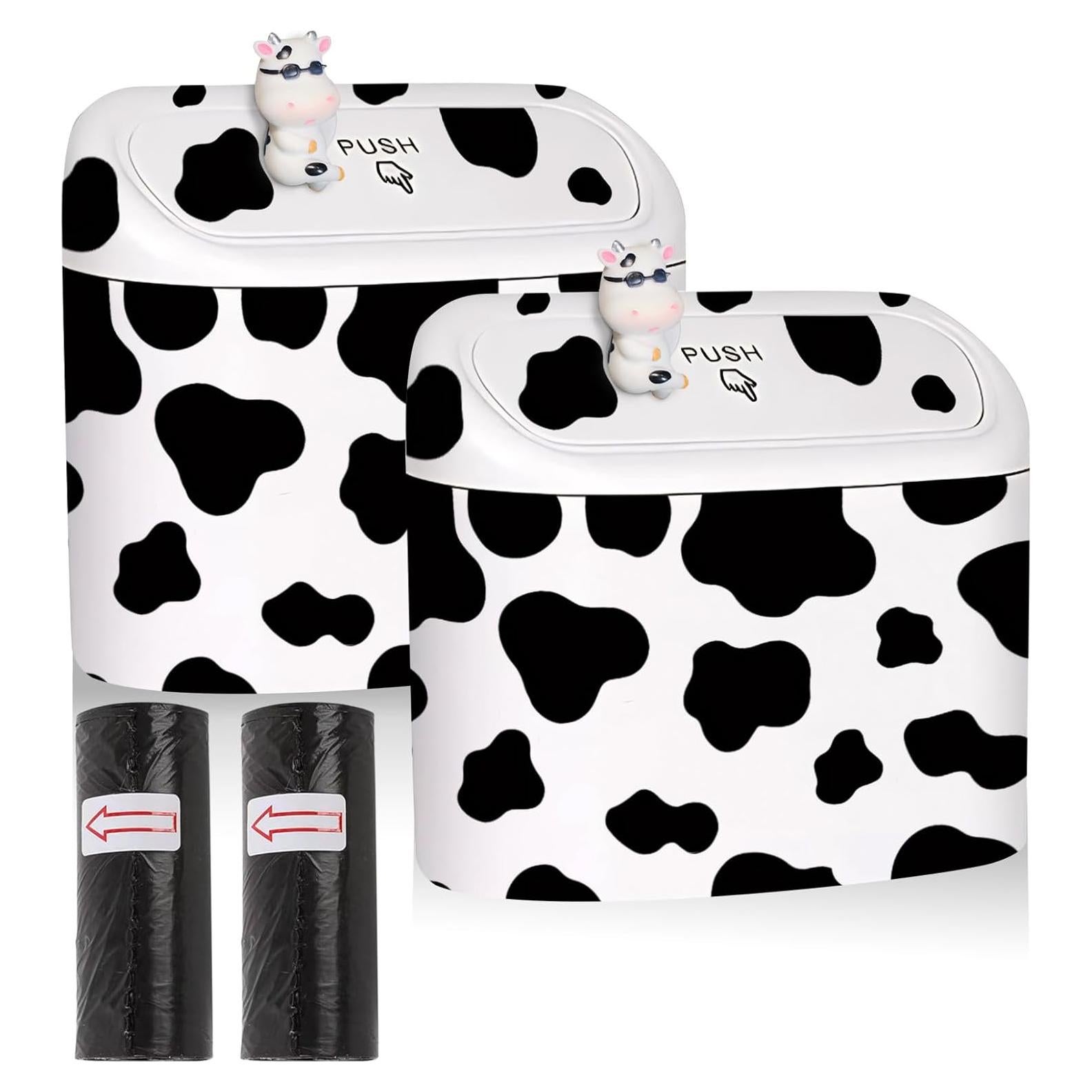 Cubo de Basura para Auto CusDusk Diseño de Vaca 2 Pcs