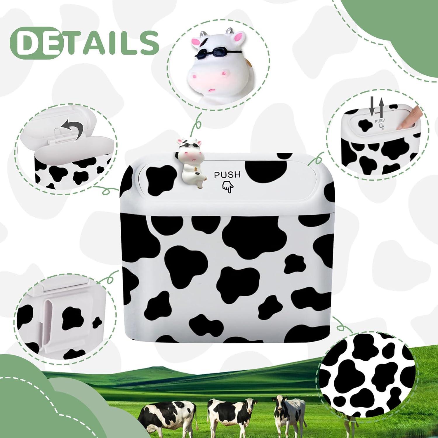 Cubo de Basura para Auto CusDusk Diseño de Vaca 2 Pcs