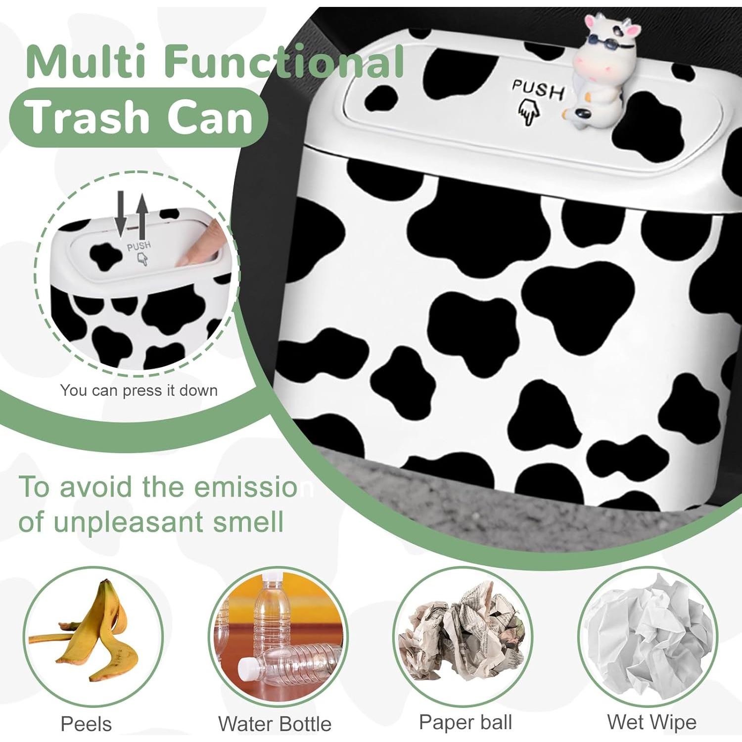 Cubo de Basura para Auto CusDusk Diseño de Vaca 2 Pcs