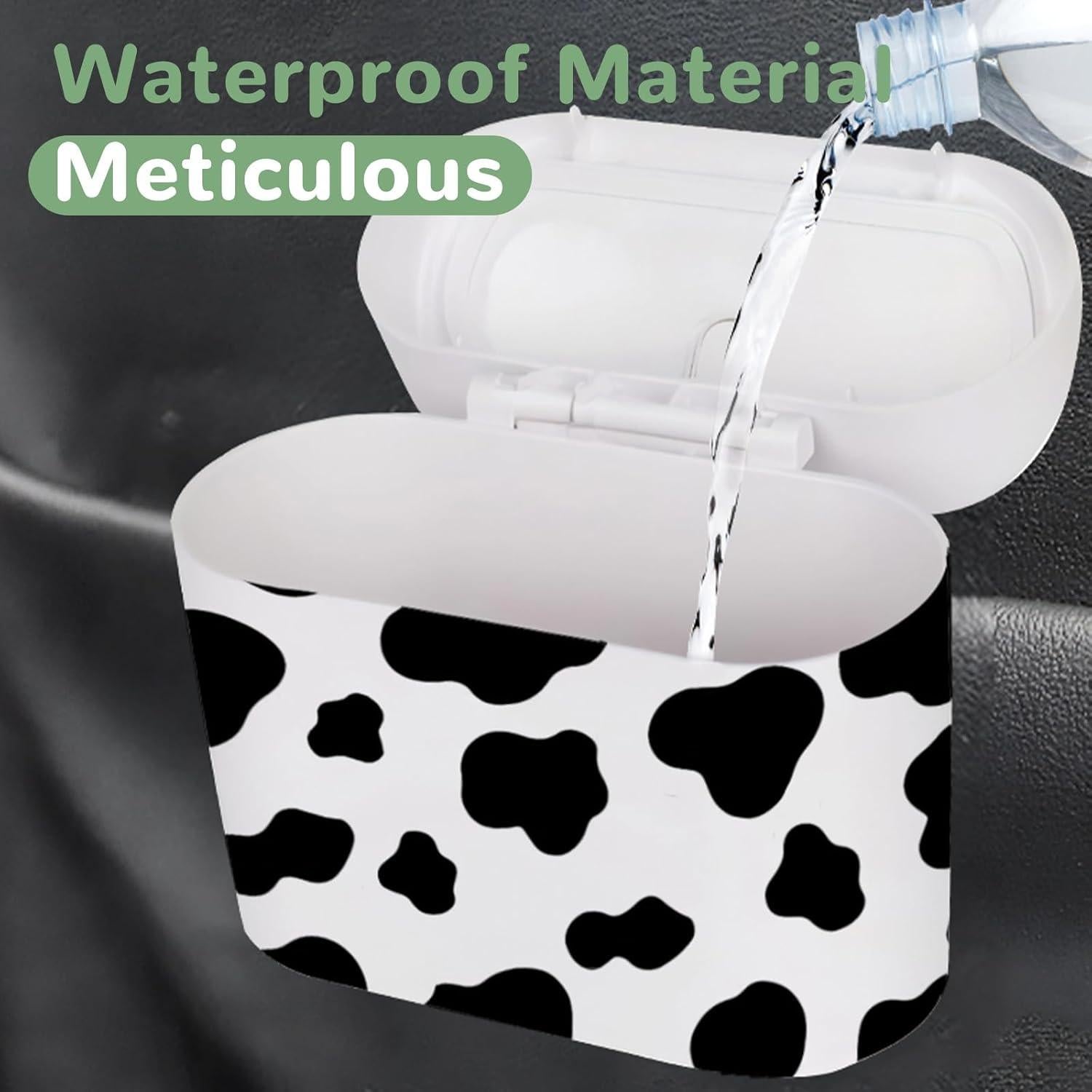 Cubo de Basura para Auto CusDusk Diseño de Vaca 2 Pcs