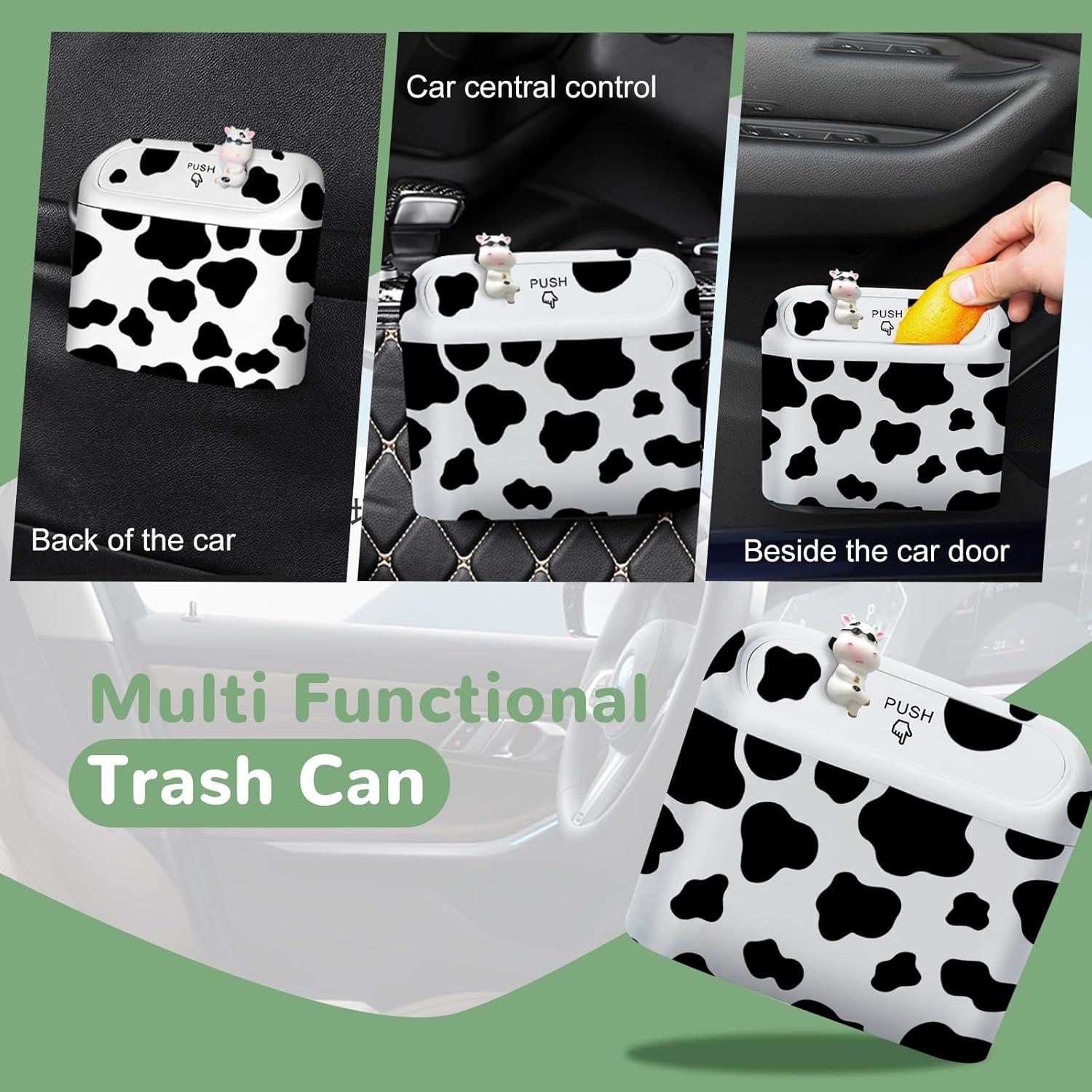 Cubo de Basura para Auto CusDusk Diseño de Vaca 2 Pcs