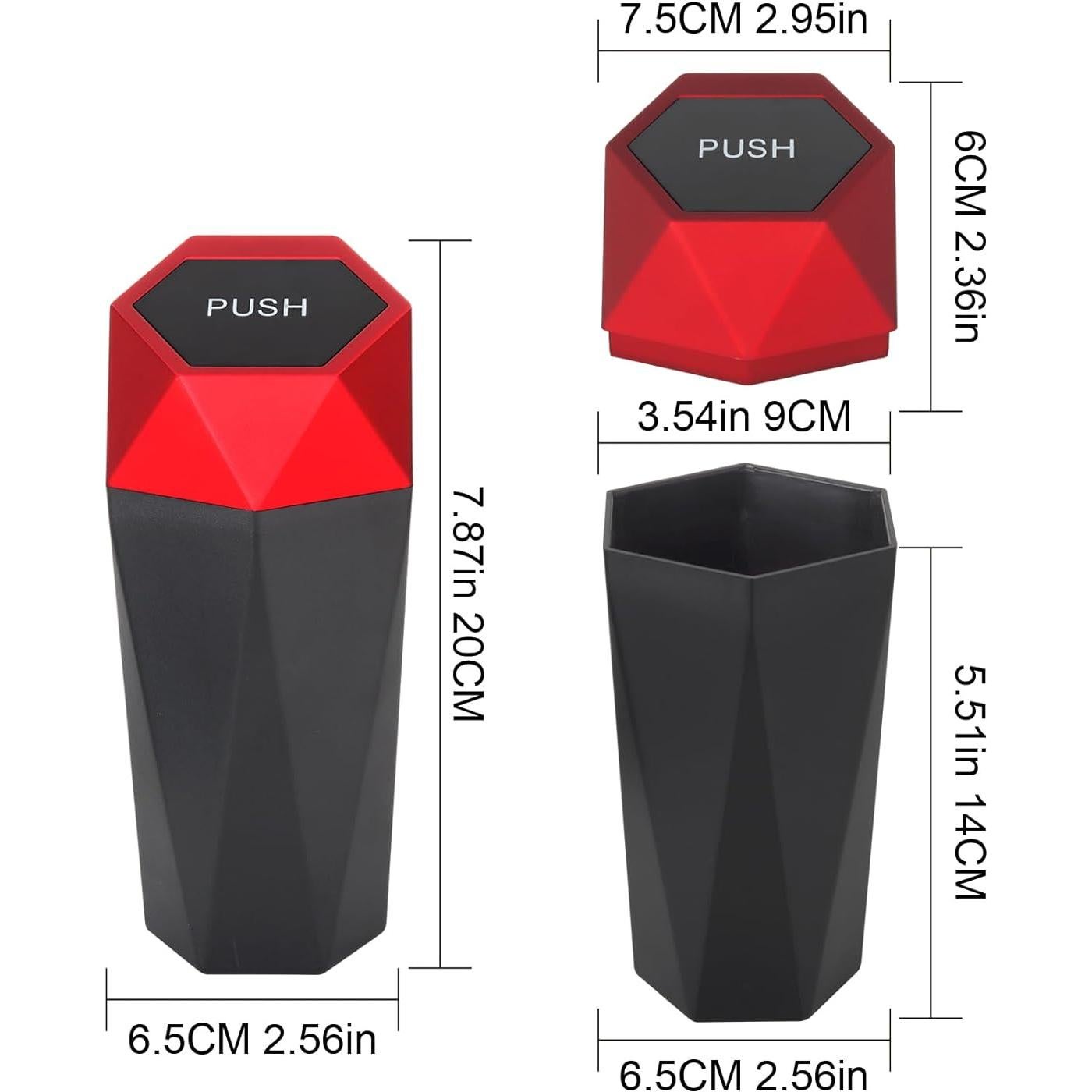 Basurero de Coche LoyaGour Rojo 600ml con Tapa y Diseño Moderno