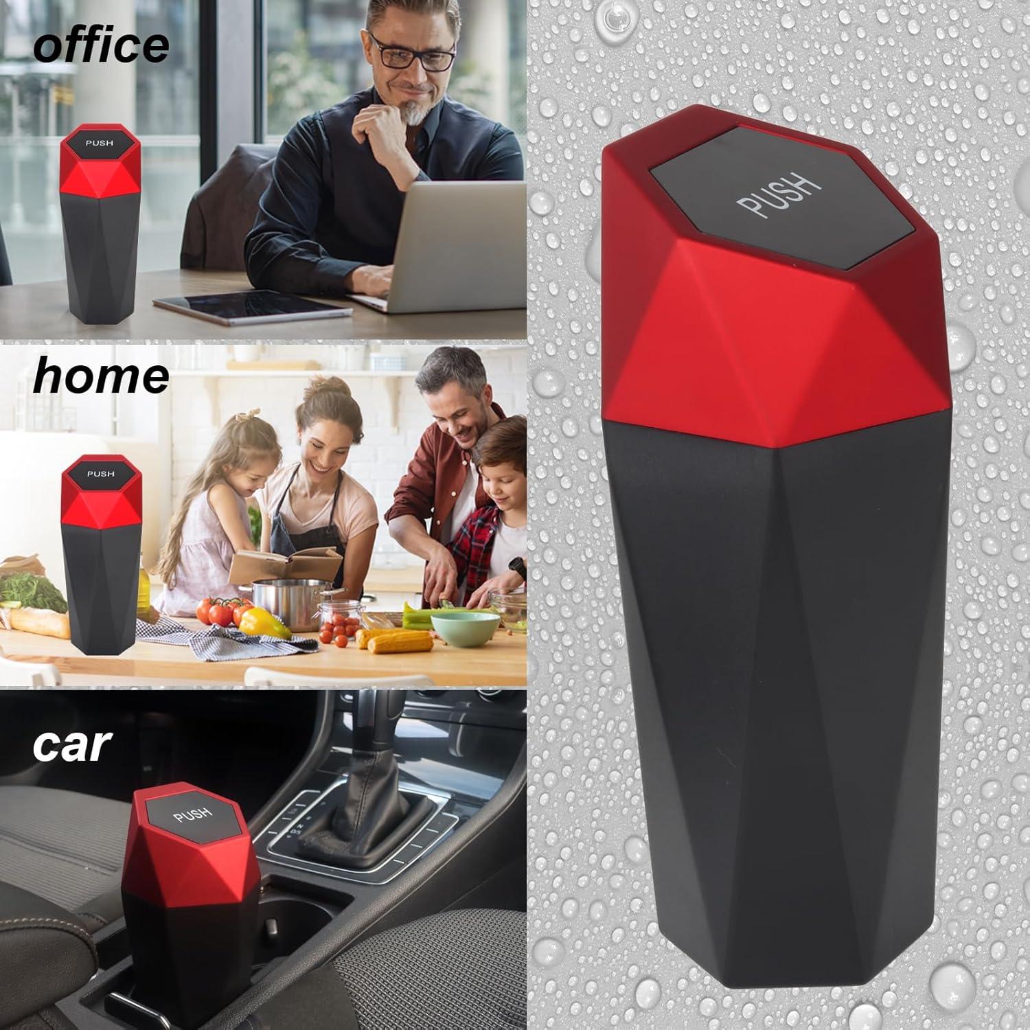 Basurero de Coche LoyaGour Rojo 600ml con Tapa y Diseño Moderno