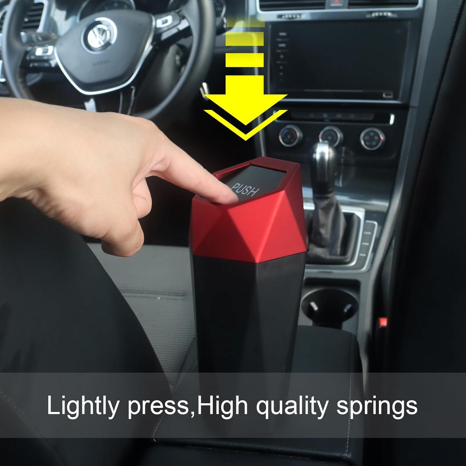 Basurero de Coche LoyaGour Rojo 600ml con Tapa y Diseño Moderno