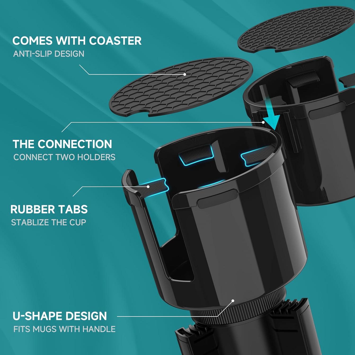 Expansor Soporte para Tazas de Auto TYKOR 2 en 1 Ajustable