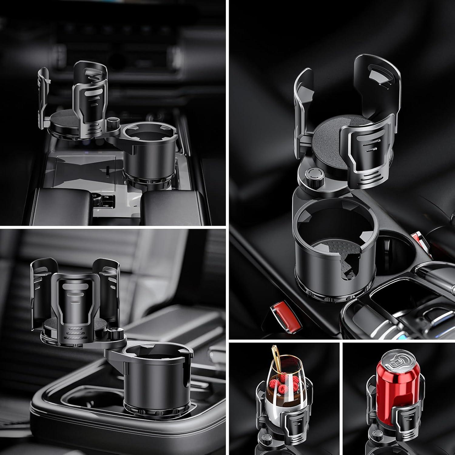 Soporte para Tazas de Coche UNIWA Adaptador 2 en 1 Negro