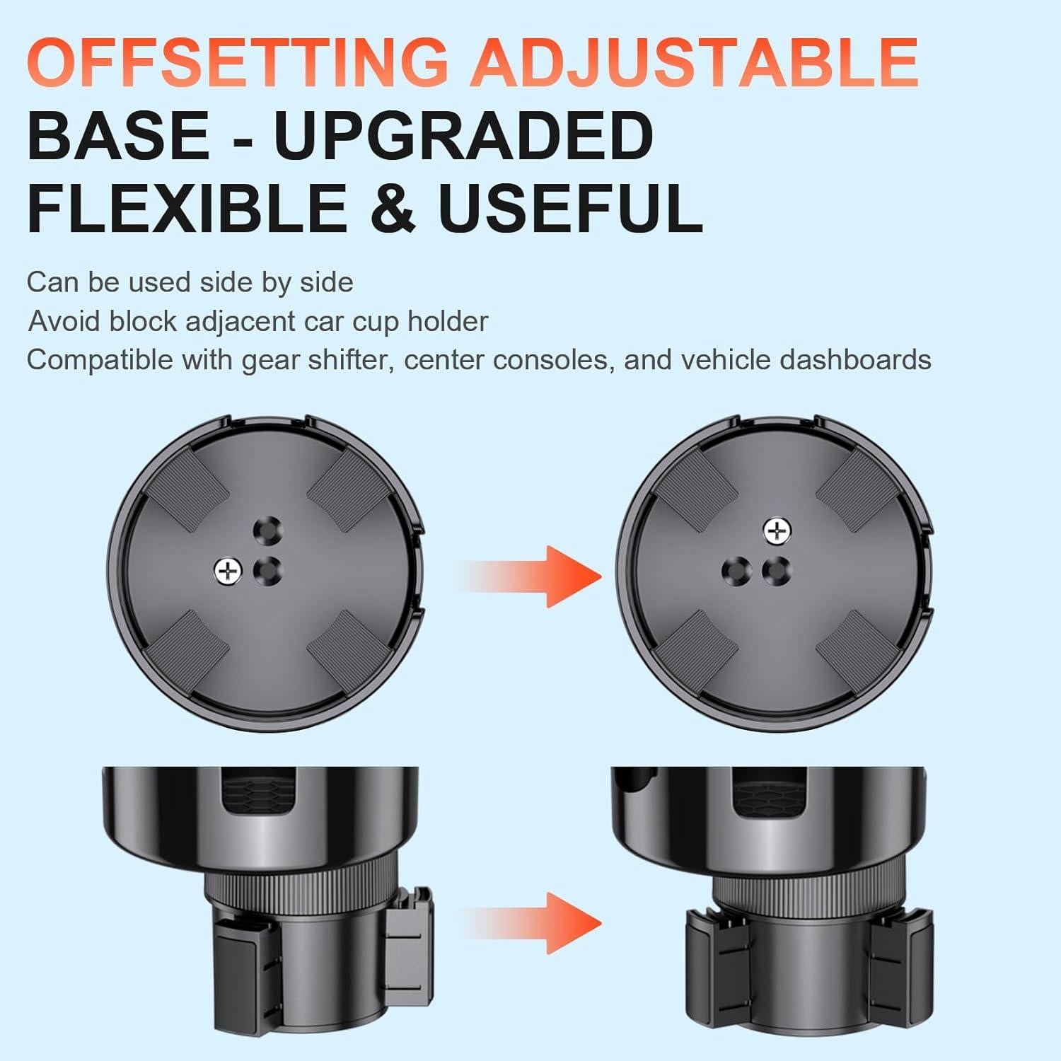 Soporte de Taza 2 en 1 DDTPDE para Auto Ajustable Negro