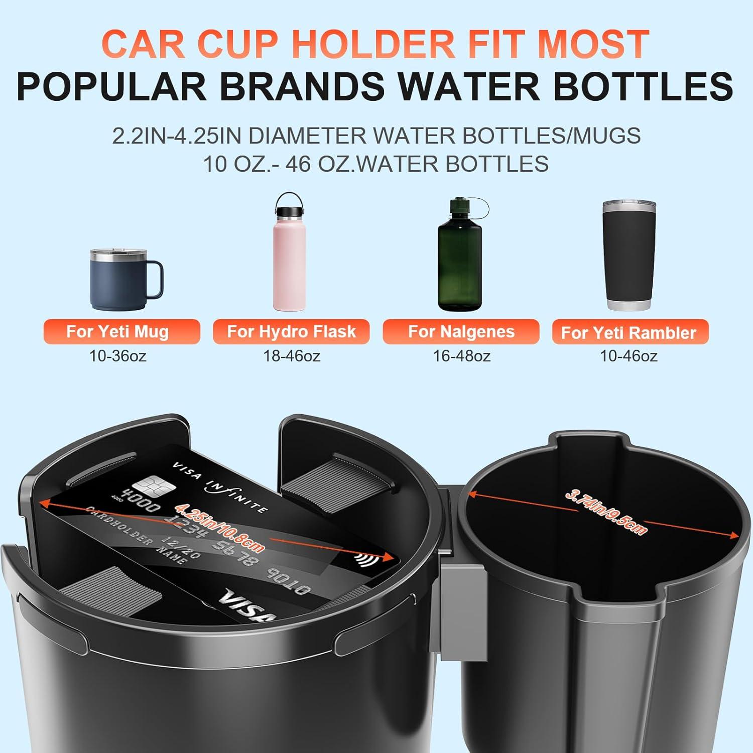 Soporte de Taza 2 en 1 DDTPDE para Auto Ajustable Negro