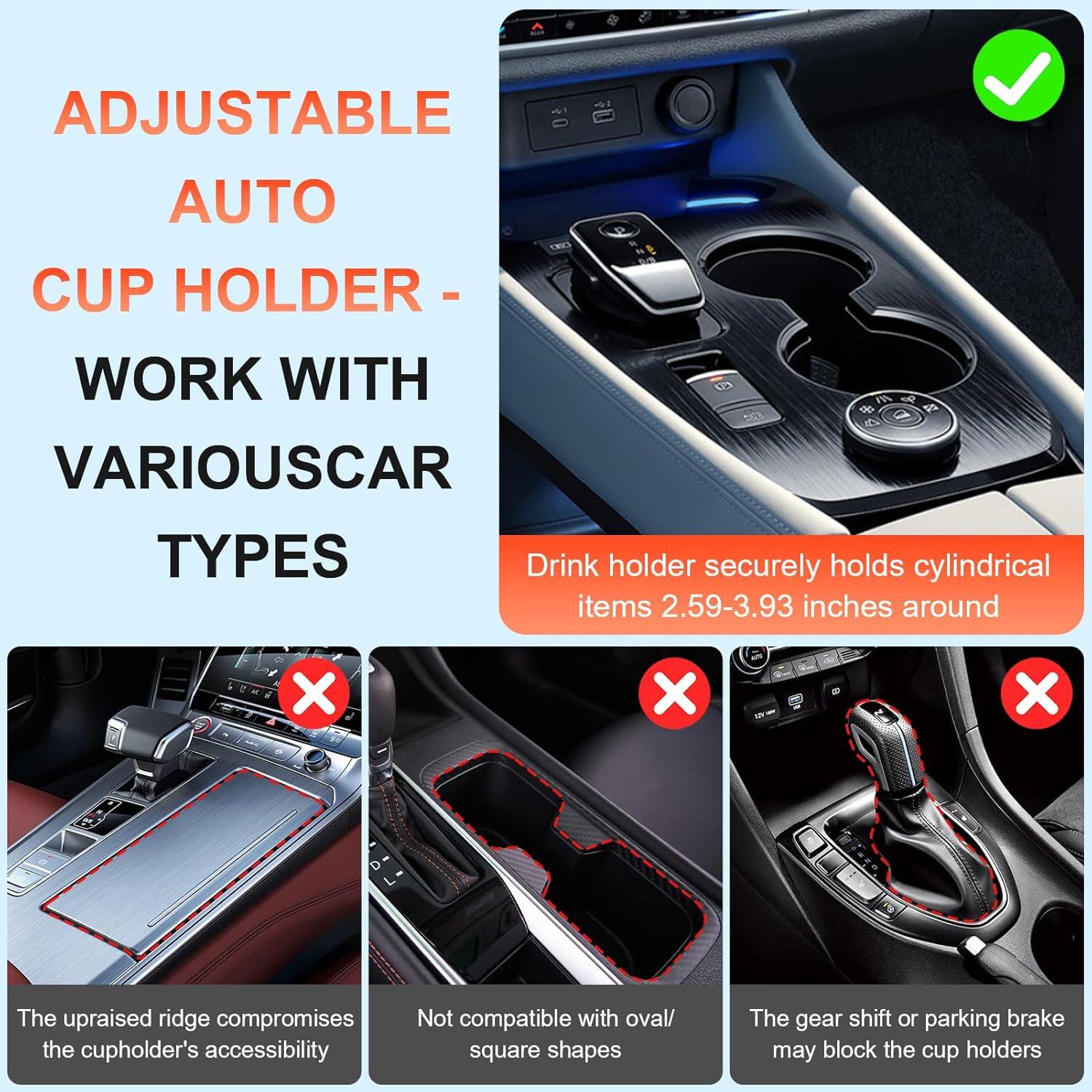 Soporte de Taza 2 en 1 DDTPDE para Auto Ajustable Negro