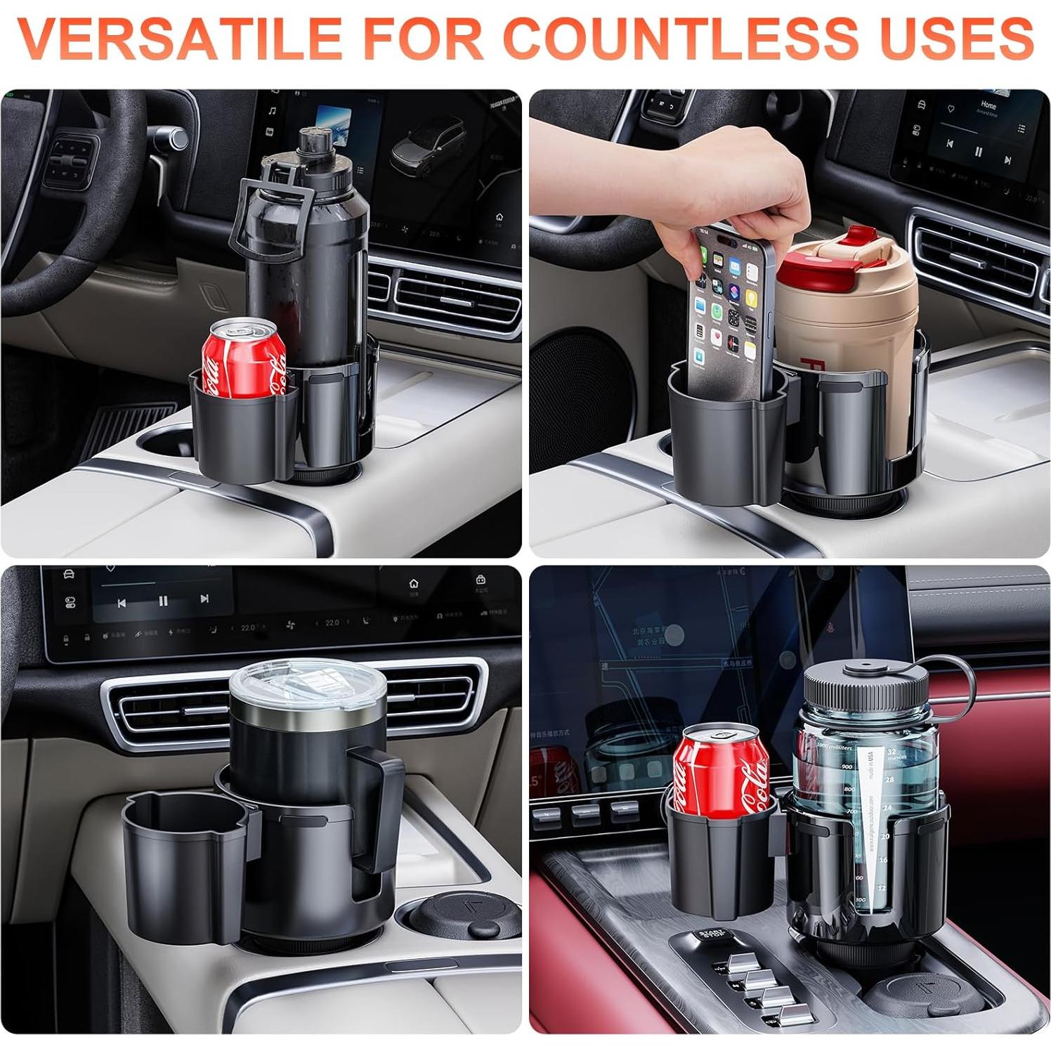 Soporte de Taza 2 en 1 DDTPDE para Auto Ajustable Negro