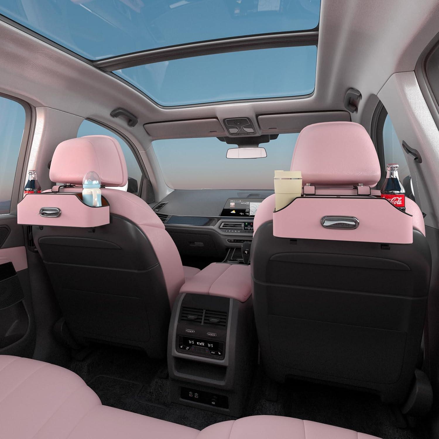 Organizador de Asiento Trasero Sancaral Rosa con 2 Portavasos