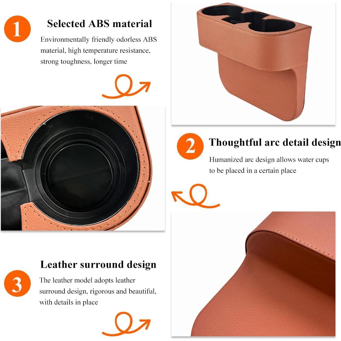 Organizador de Relleno para Portavasos de Coche DXNQ Marrón