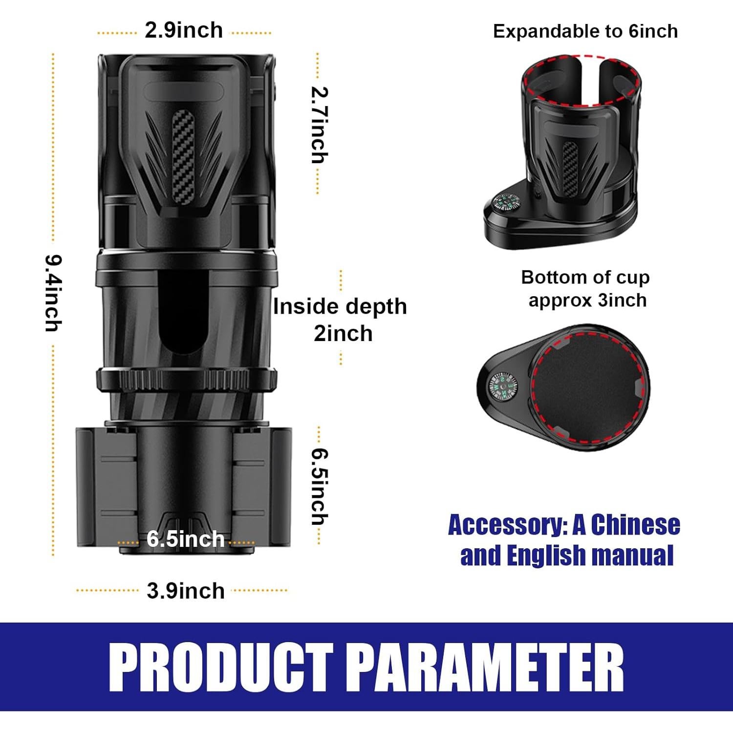 Expansor de Soporte para Tazas de Auto Doble Suvnie 23.8 cm