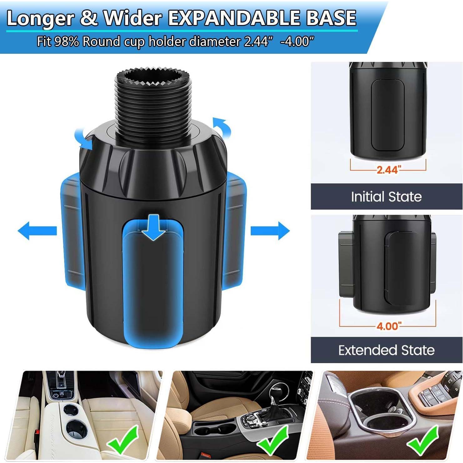 Adaptador Expansor de Portavasos Easkkty para Auto - Ajustable 6.1-12.7cm