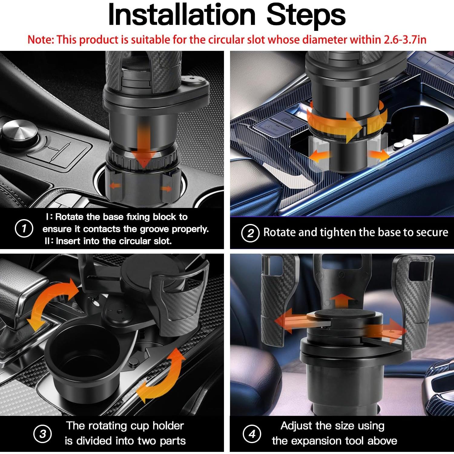 Soporte para Tazas de Coche VisionSync AC006 Ajustable 2 en 1