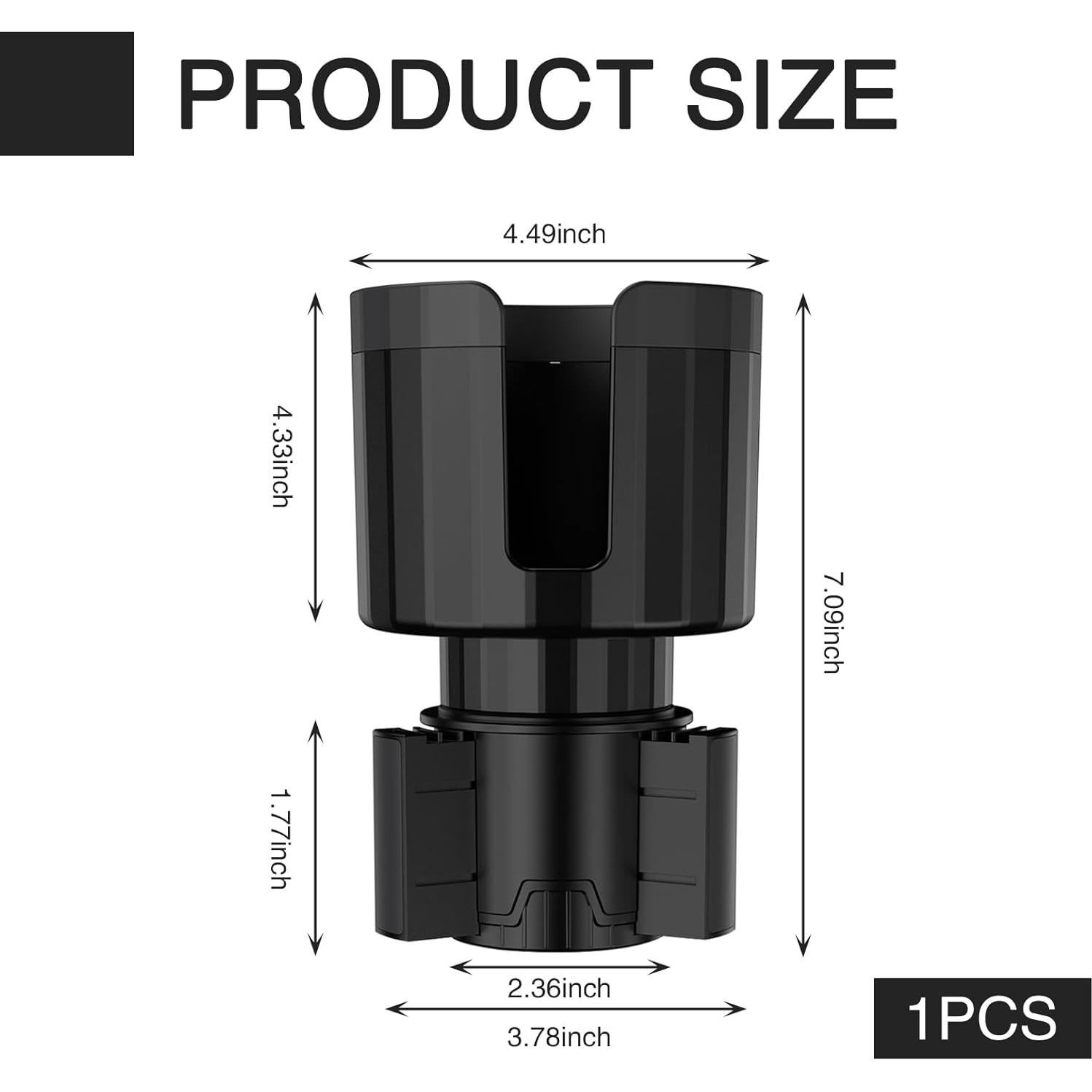 Soporte de Taza para Coche QODOLSI QOBJ1706BL-1PC Ajustable