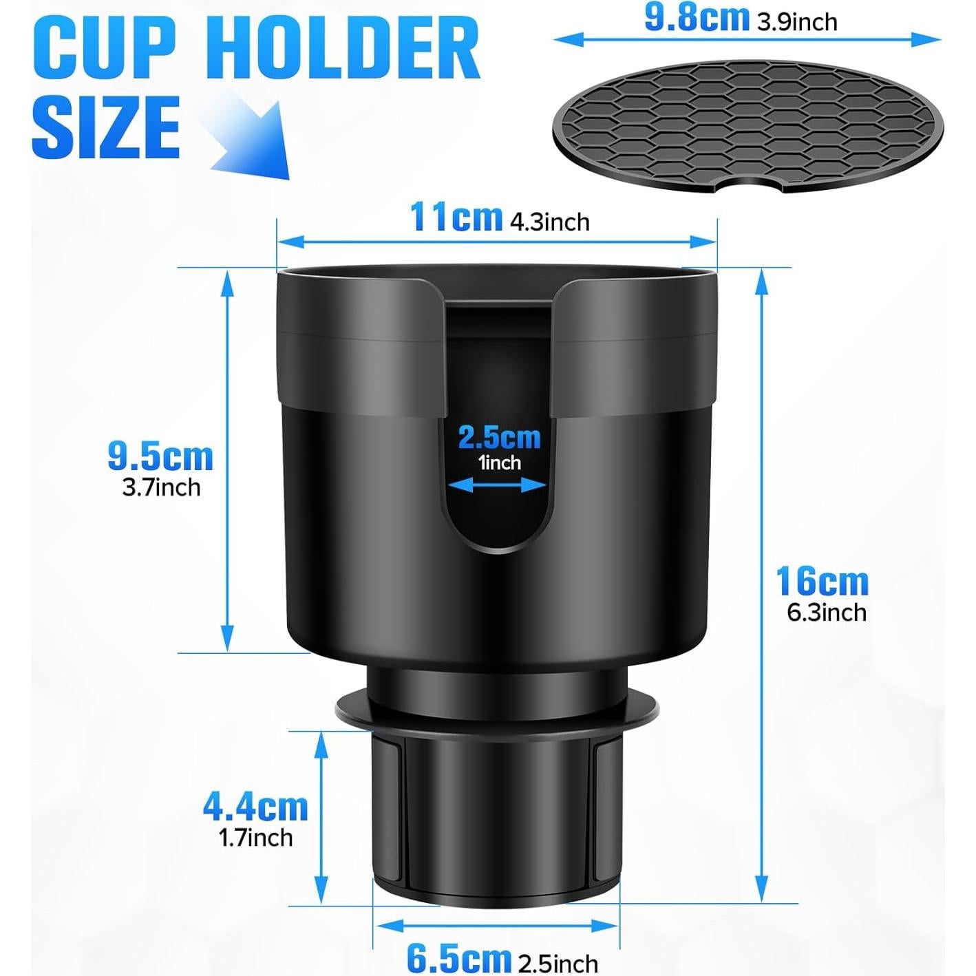 Expansor Soporte Tazas Coche TSAKBAM TB-014 Ajustable Negro