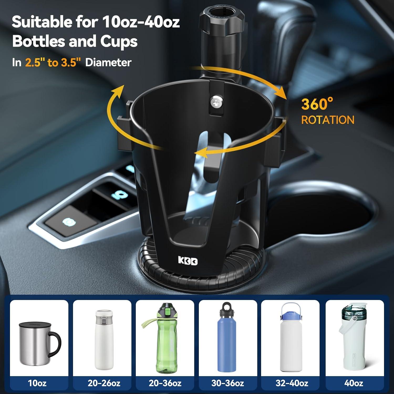 Soporte para Tazas de Coche KDD 3 en 1 Ajustable con Bandeja