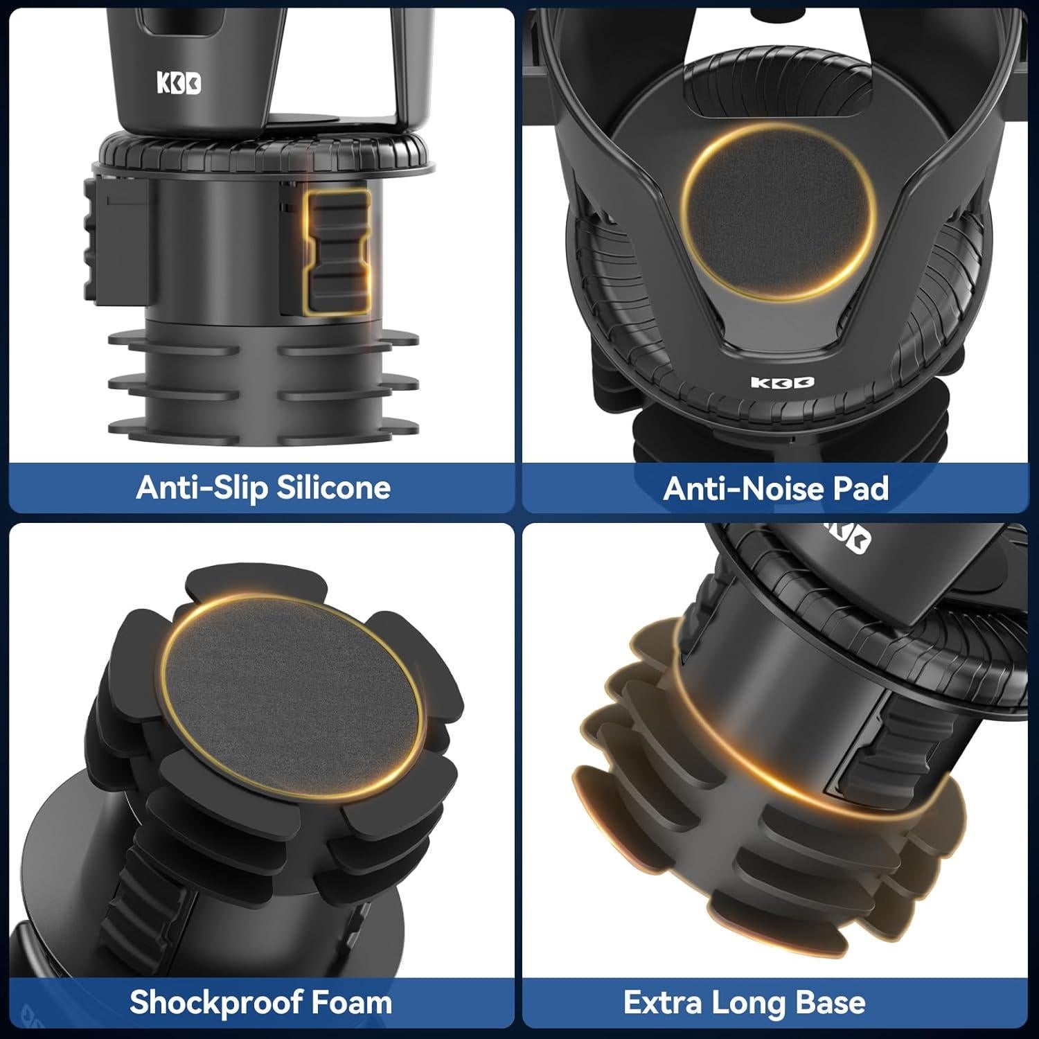 Soporte para Tazas de Coche KDD 3 en 1 Ajustable con Bandeja