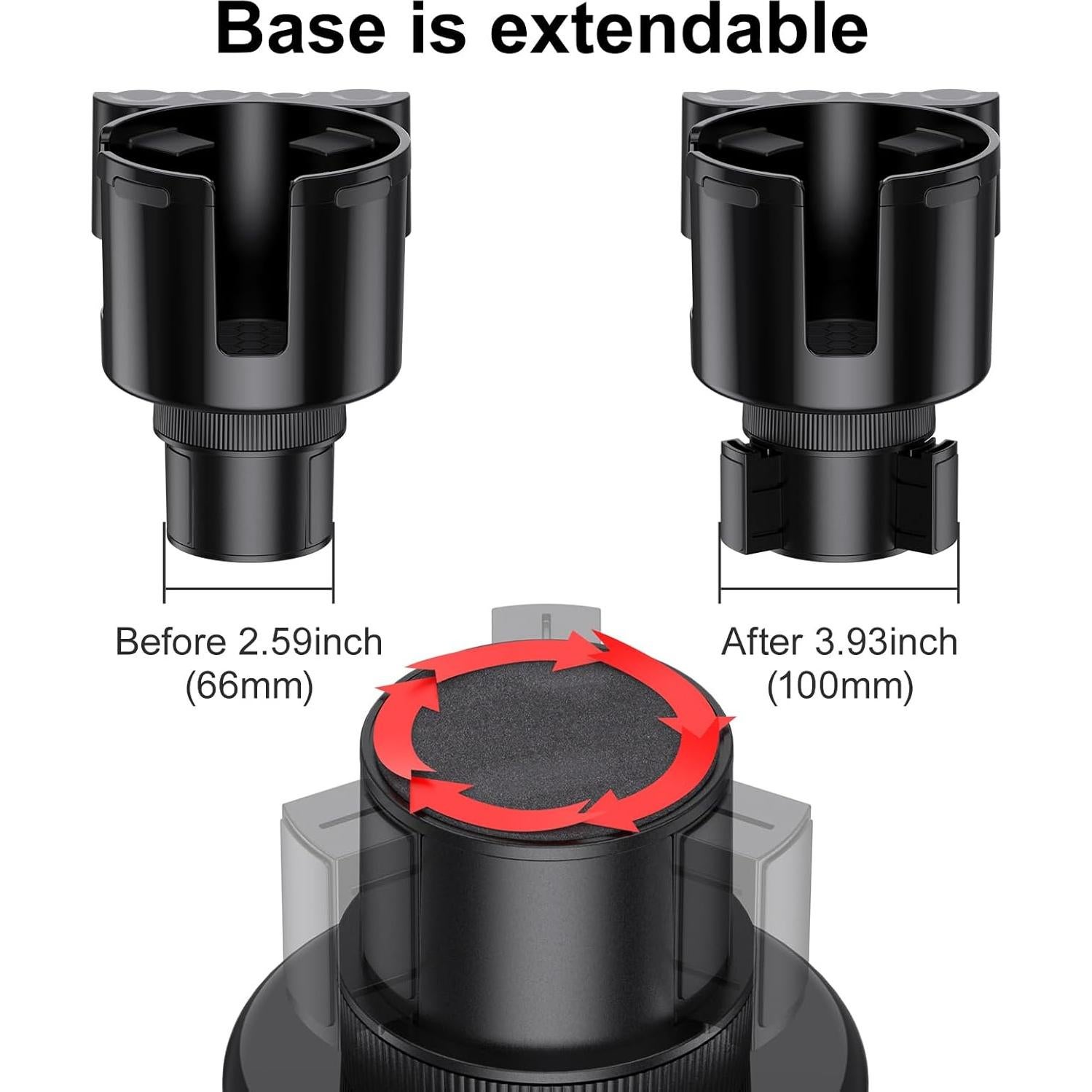 Soporte para Taza de Coche HZGAMER CCH01 2 en 1 Ajustable