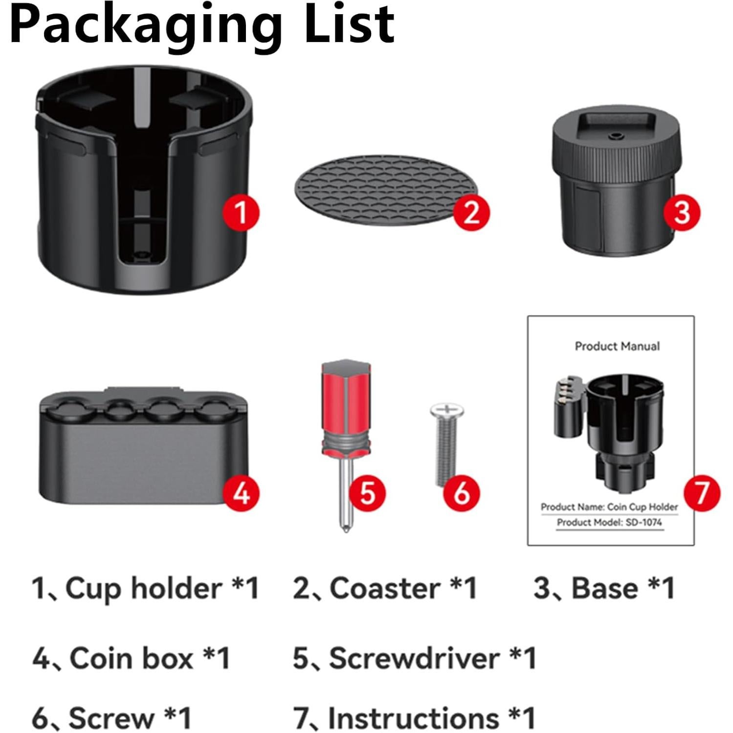 Soporte para Taza de Coche HZGAMER CCH01 2 en 1 Ajustable