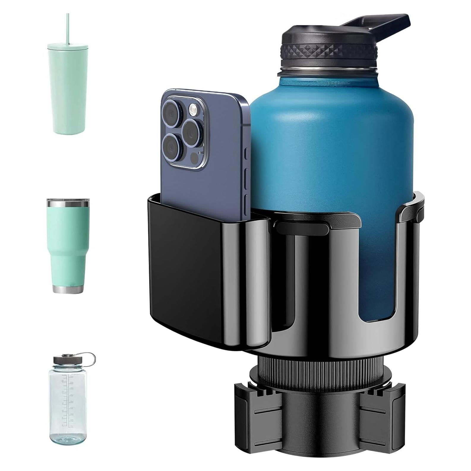 Soporte para Tazas y Teléfono Econour | Ajustable Universal | Negro