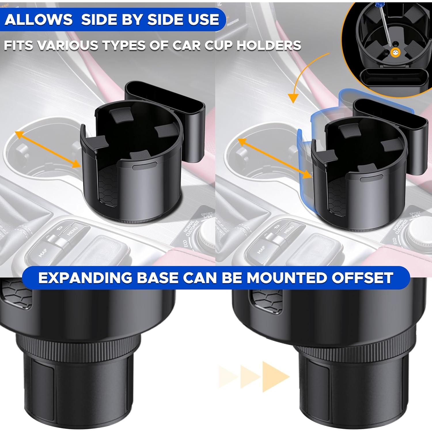 Soporte para Tazas y Teléfono Econour | Ajustable Universal | Negro