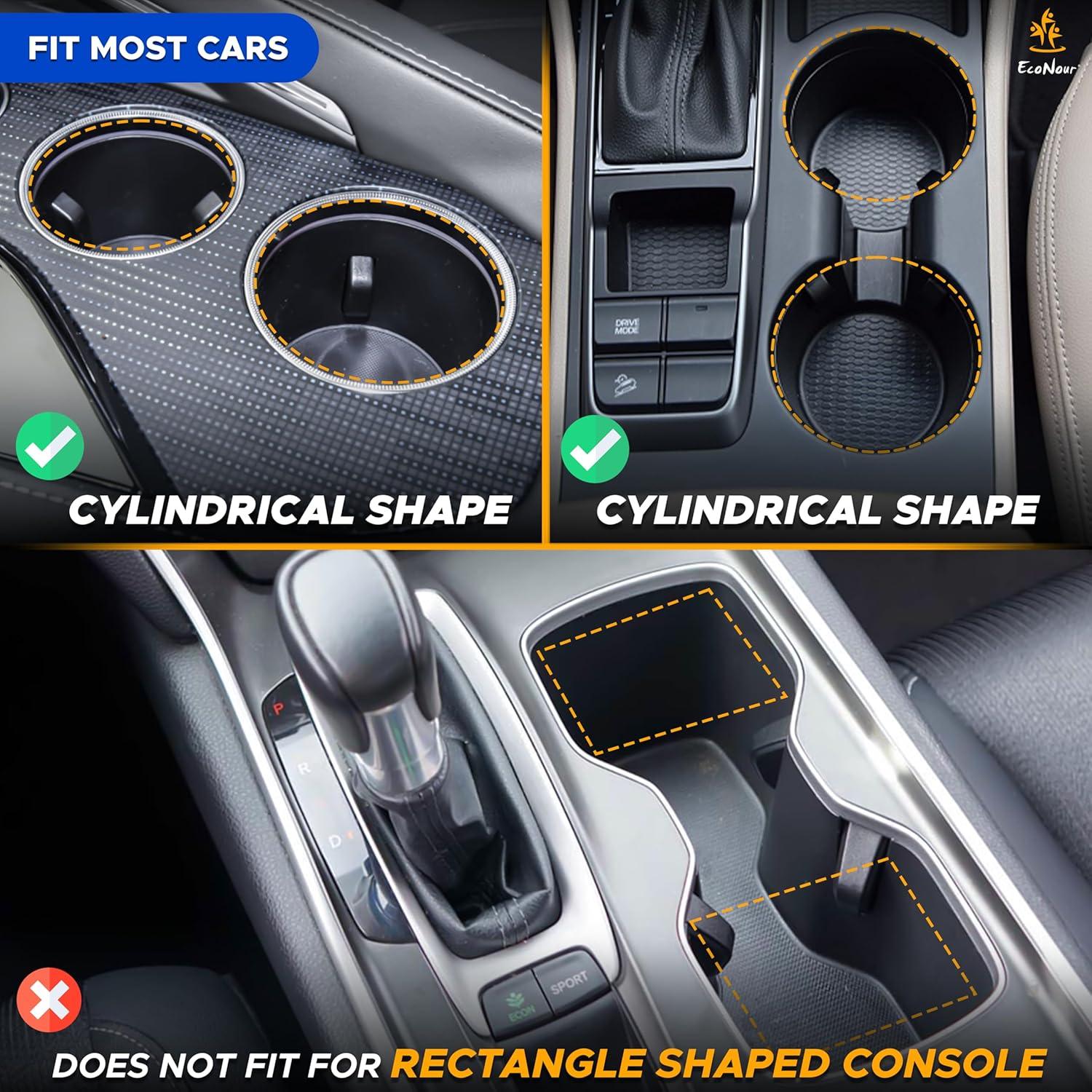 Soporte para Tazas y Teléfono Econour | Ajustable Universal | Negro