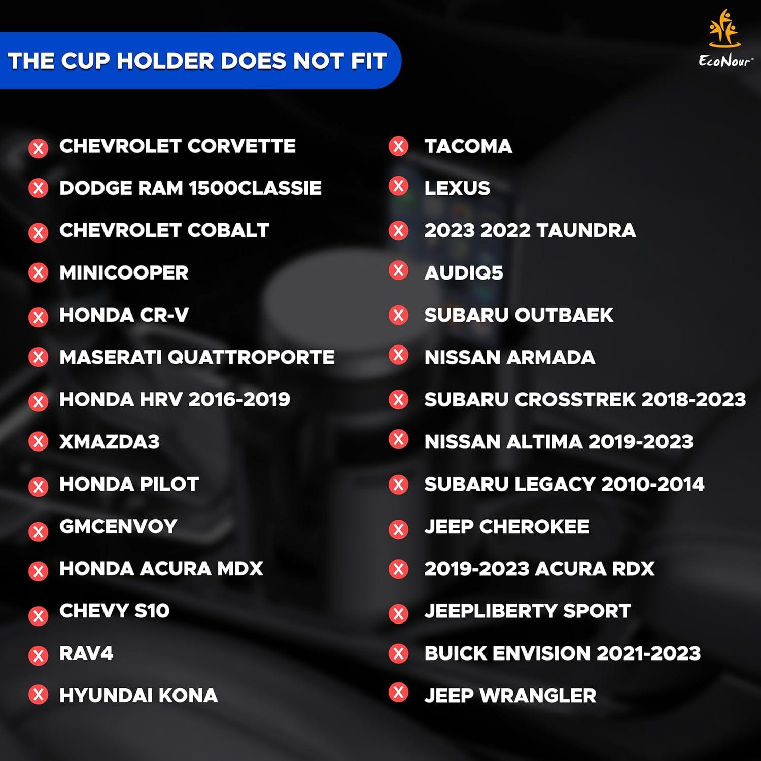 Soporte para Tazas y Teléfono Econour | Ajustable Universal | Negro