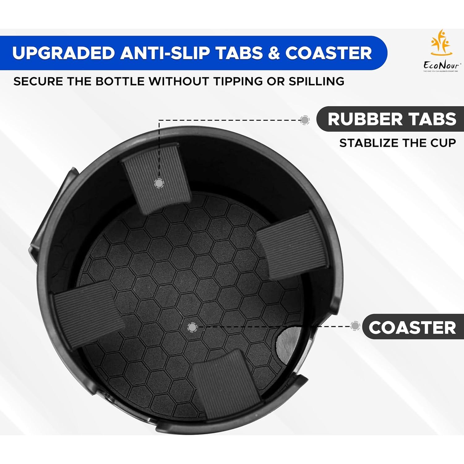 Soporte para Tazas y Teléfono Econour | Ajustable Universal | Negro