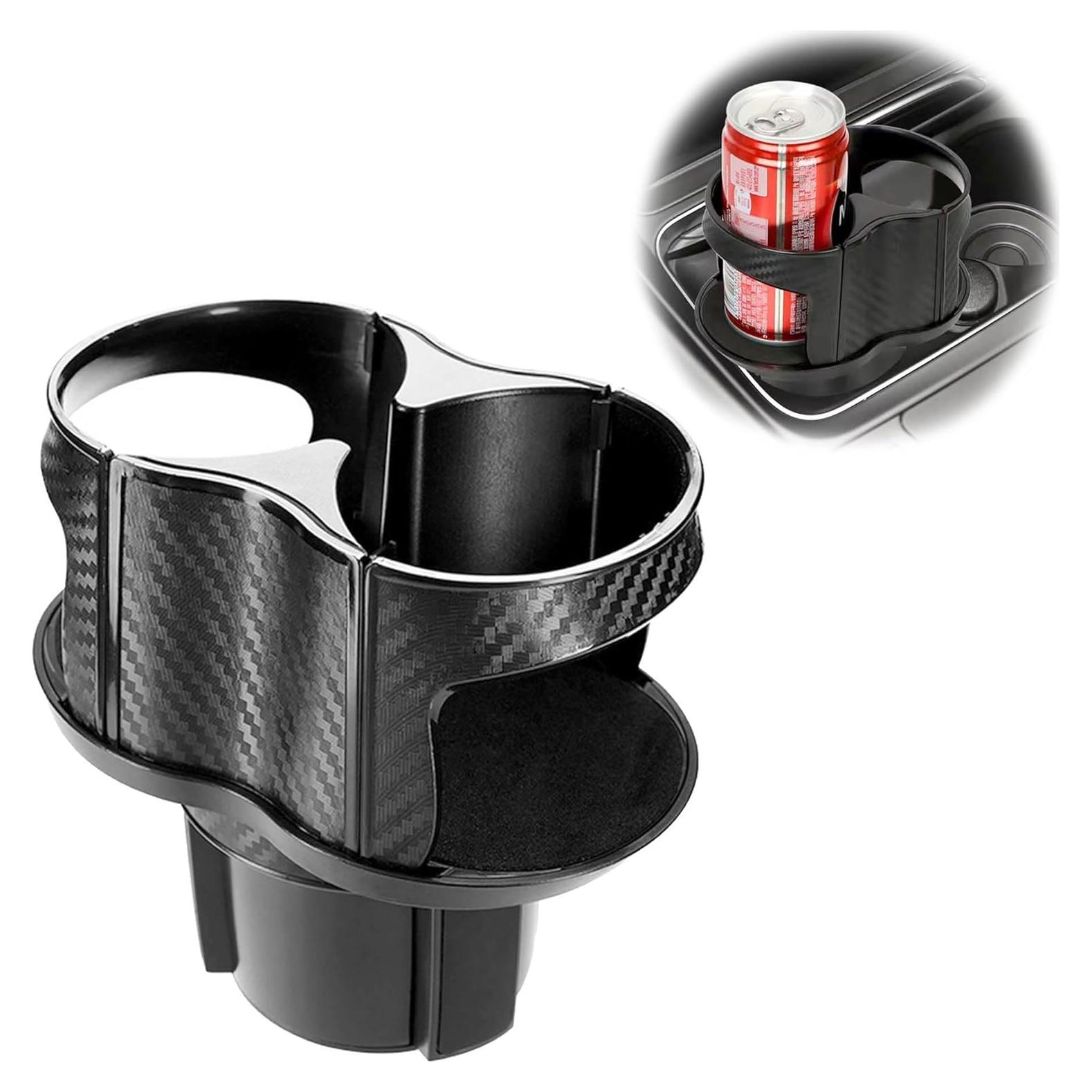 Soporte para Tazas de Coche Reofrey 2-en-1 Ajustable Negro