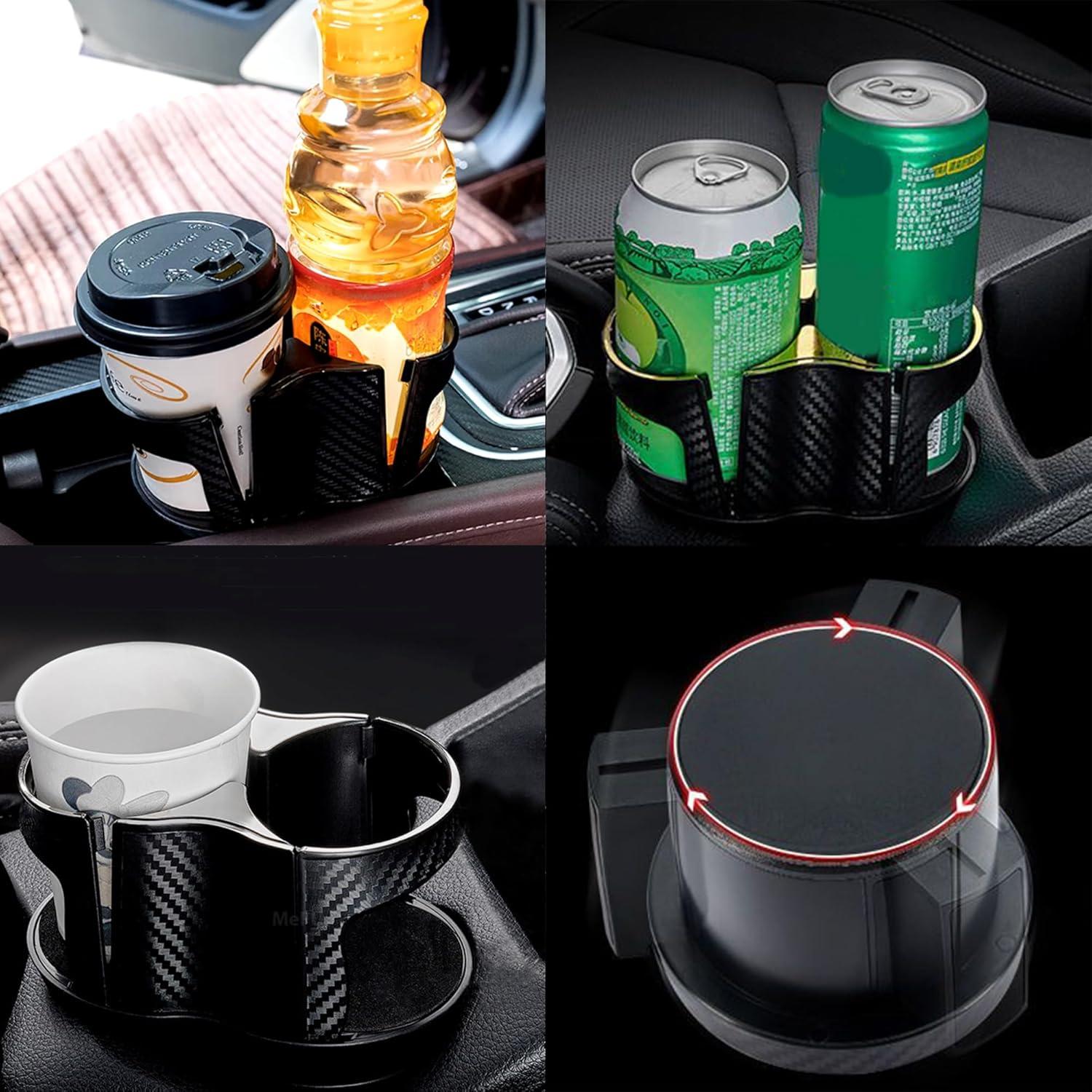 Soporte para Tazas de Coche Reofrey 2-en-1 Ajustable Negro
