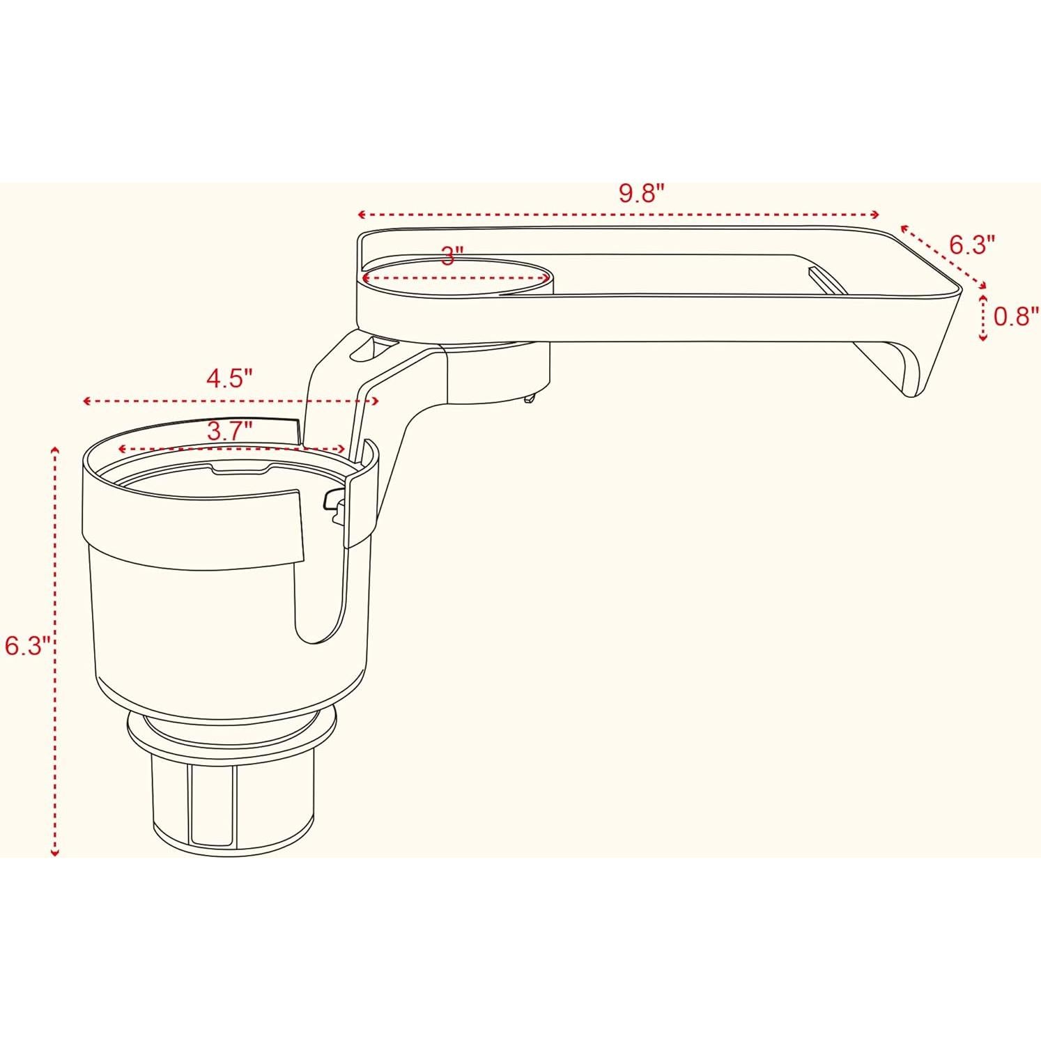 Soporte para Taza de Coche SEVEN SPARTA con Bandeja Expandible