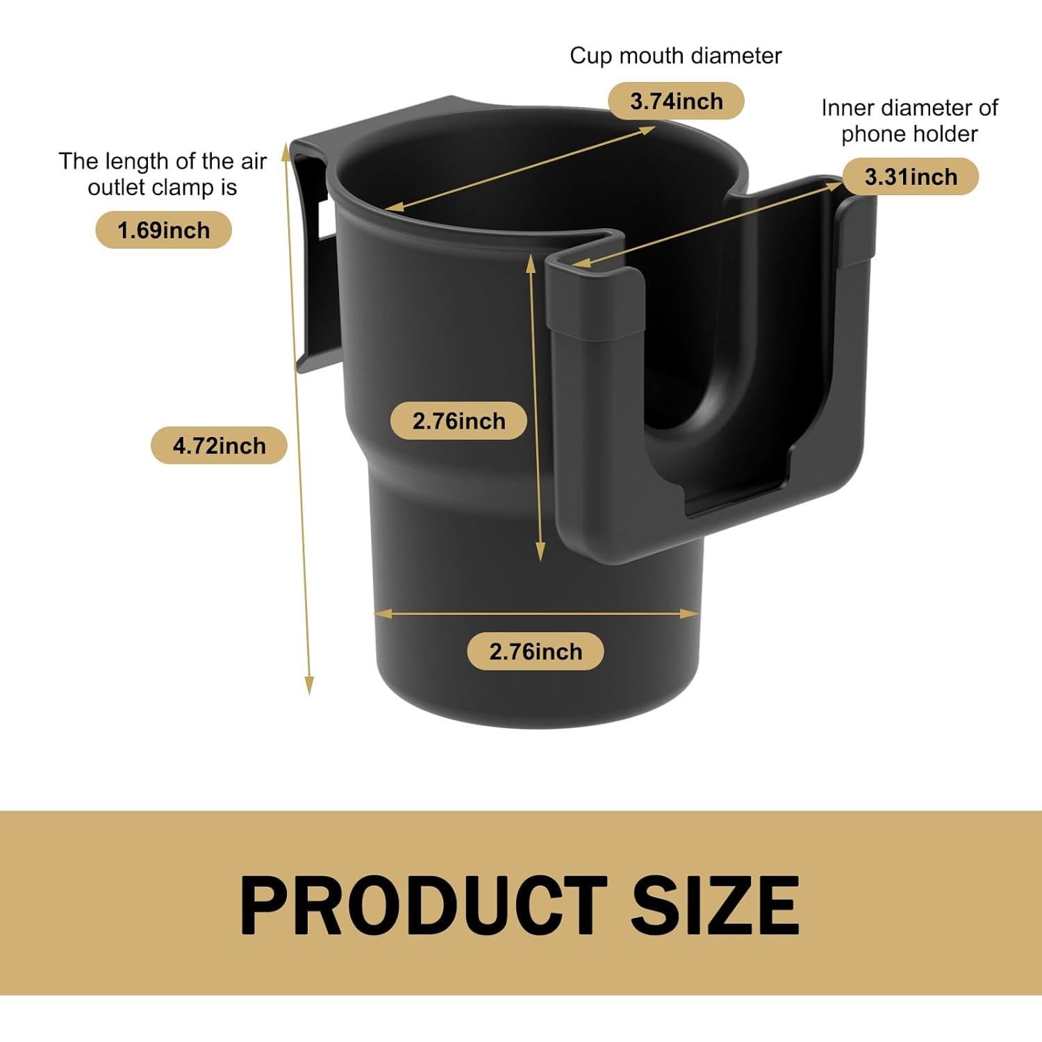 Soporte para Tazas y Teléfono DACIRTY DACYLJ2090BL-142 Negro