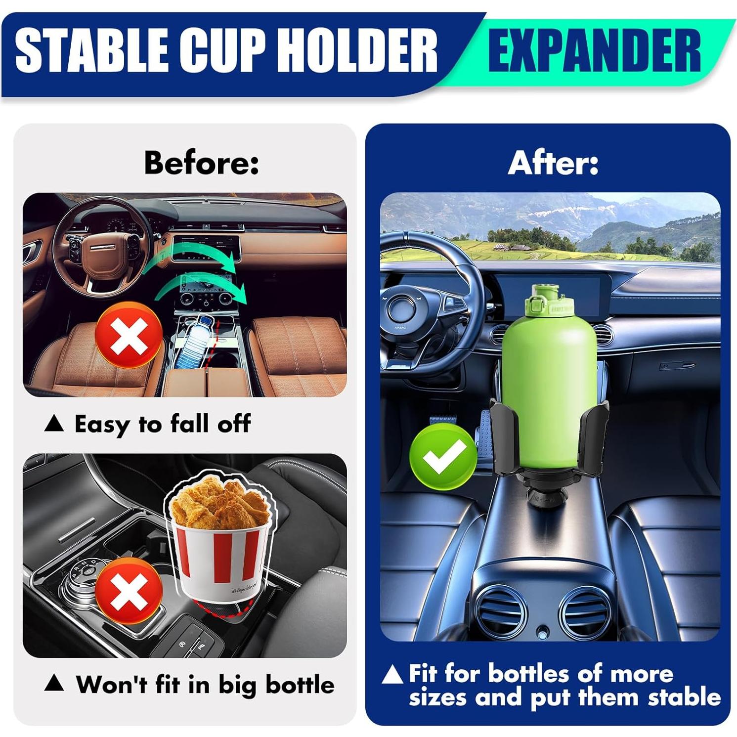 Expansor Soporte para Tazas de Coche Pecihiko Ajustable 6.5-14 cm